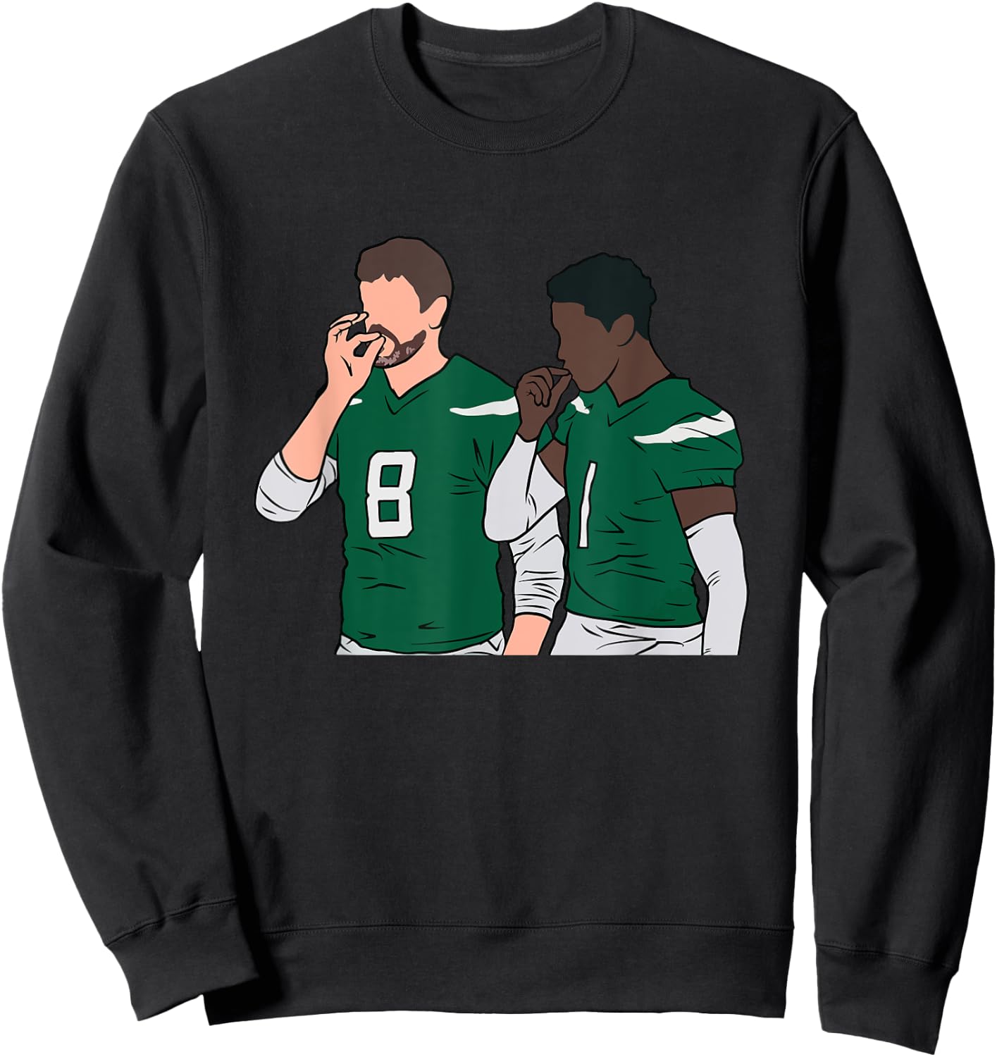 Rodgers and Gardner Handshake Meme Football Funny Sweatshirt - Sweatshirt | Black