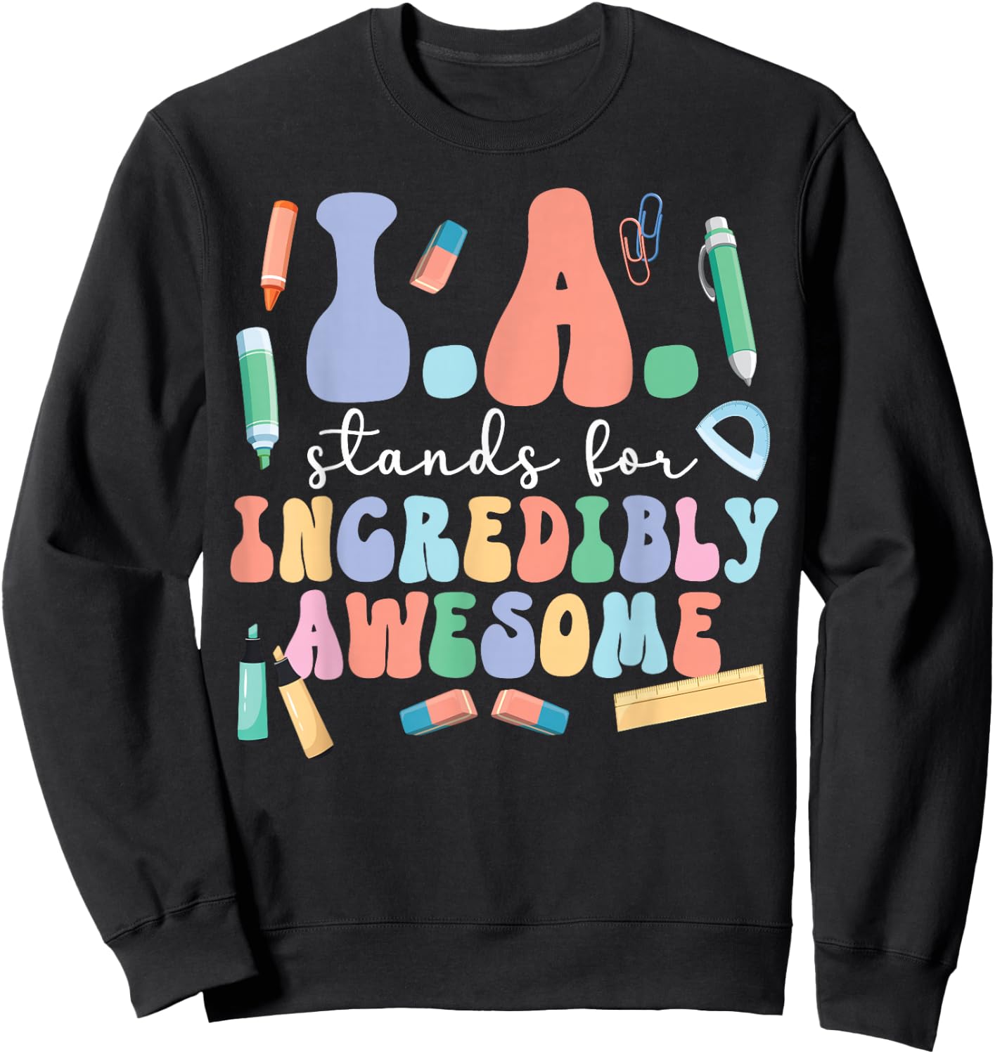 Best Instructional Assistant Groovy Instructional Assistants Sweatshirt - Sweatshirt | Black