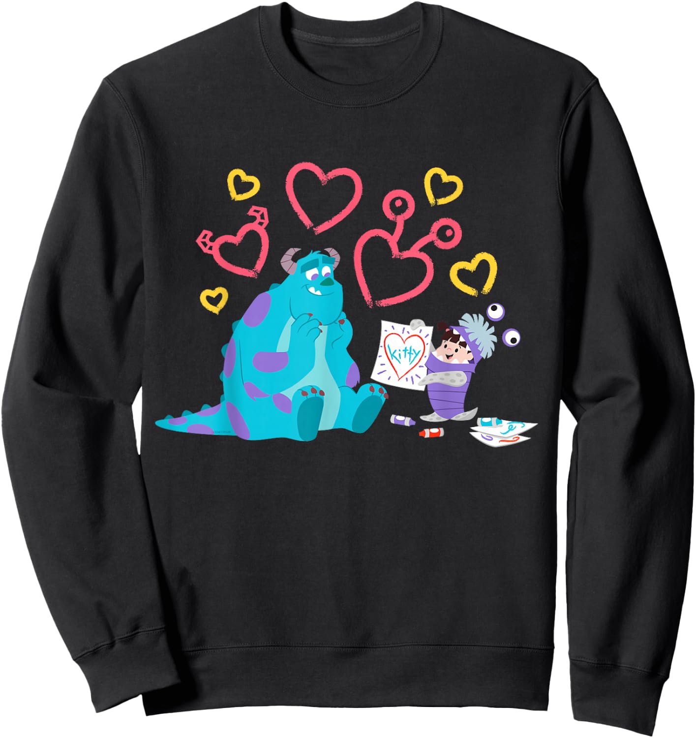 Disney and Pixar’s Monsters, Inc. Sulley Boo Kitty Hearts Sweatshirt - Sweatshirt | Black