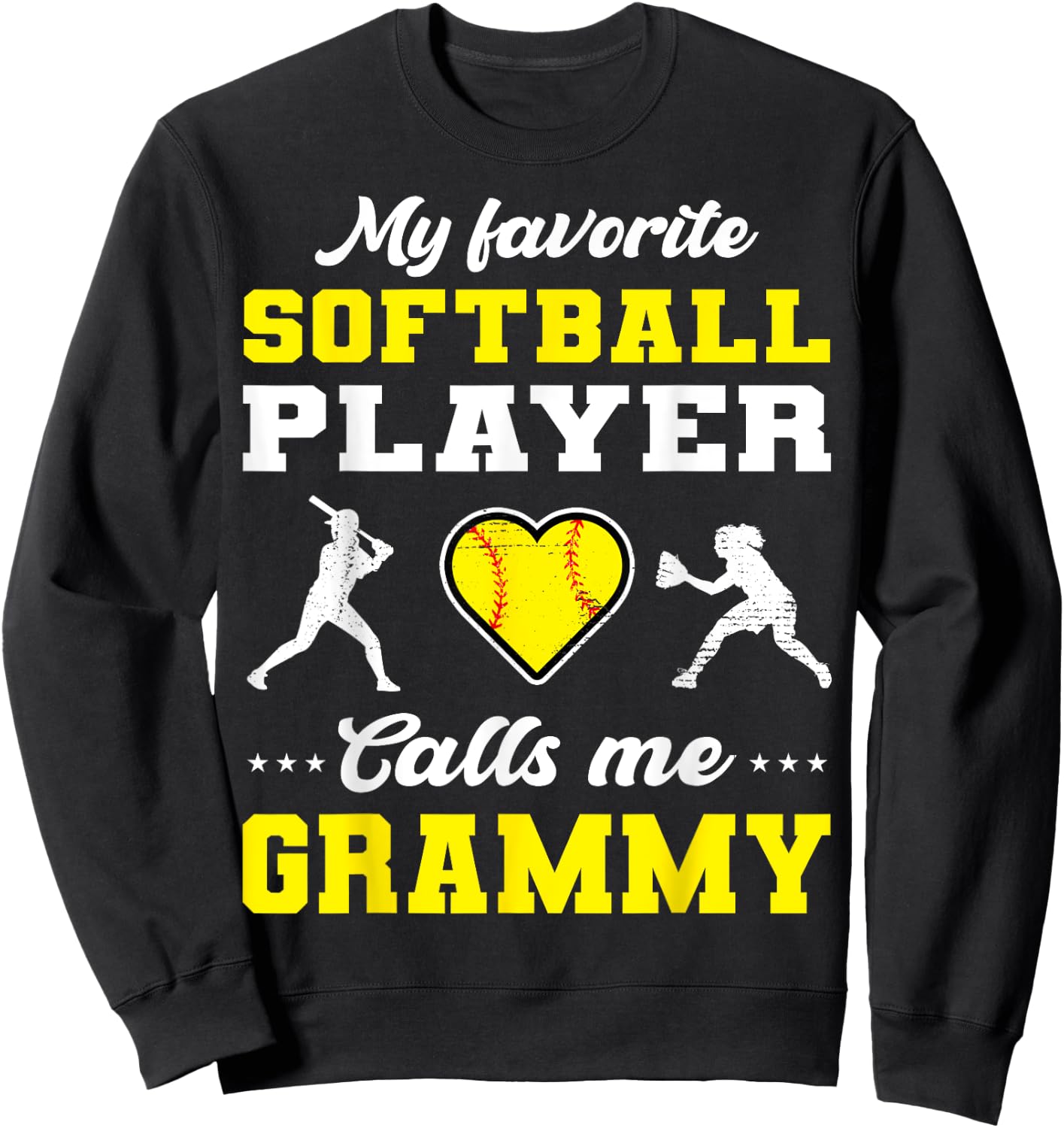 My Favorite Softball Player Calls Me Grammy Mother's Day Sweatshirt - Sweatshirt | Black