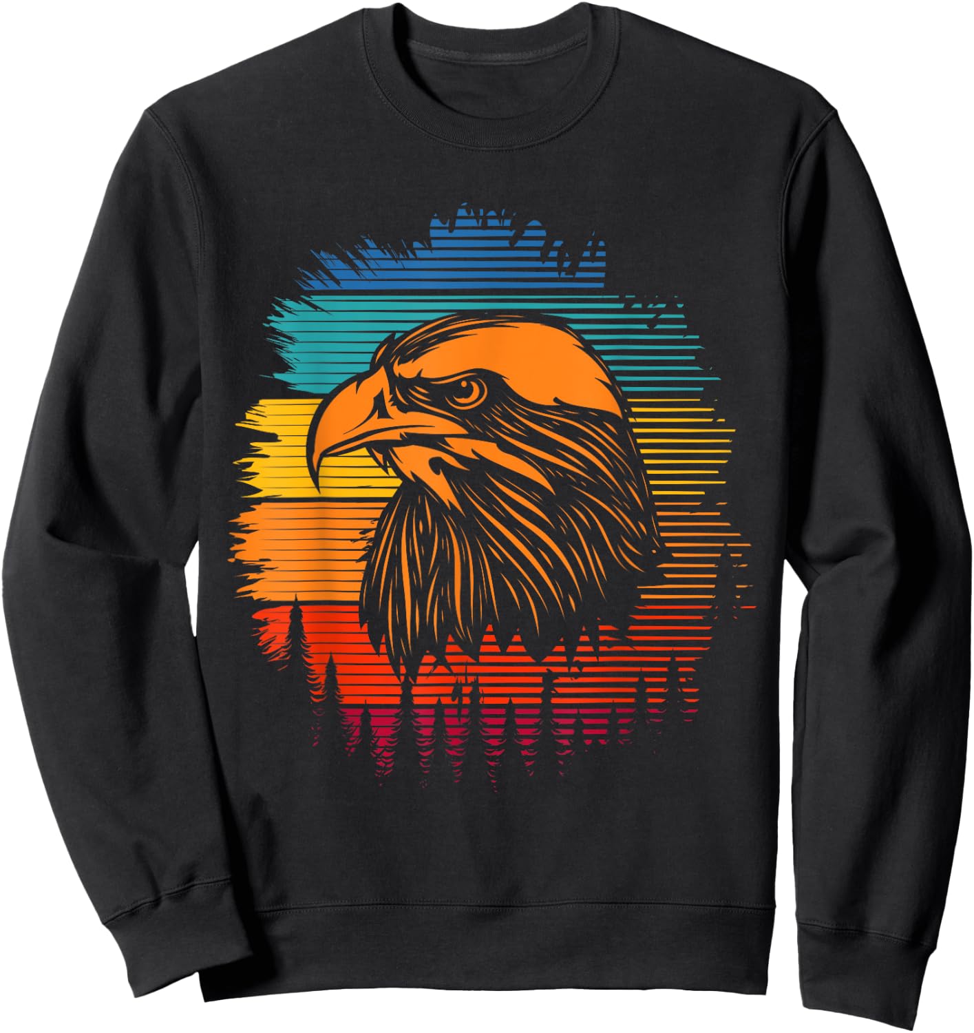 Falcon Retro Men Women Falconry Hunting Falconer Sweatshirt - Sweatshirt | Black