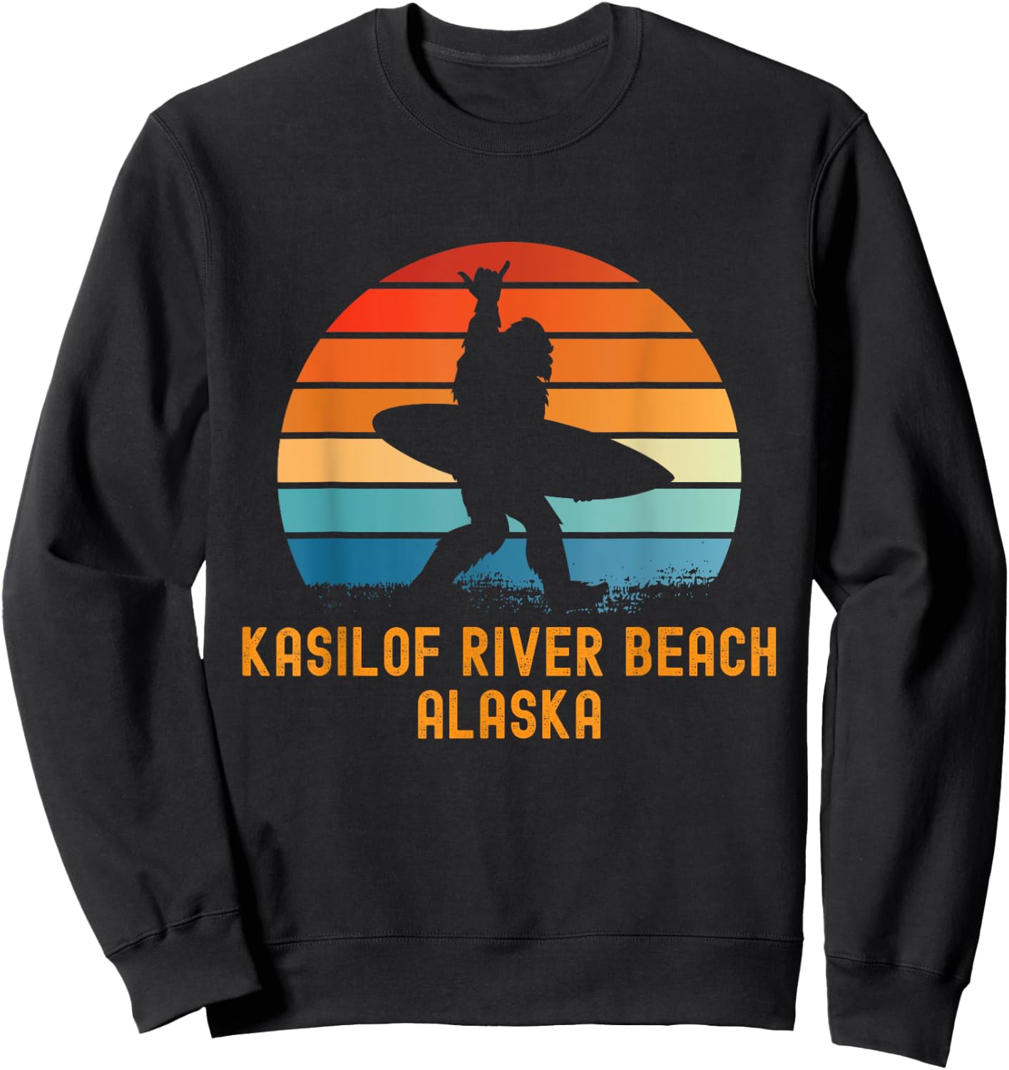 Kasilof River Beach - Alaska Sasquatch Souvenir Sweatshirt - Sweatshirt | Black