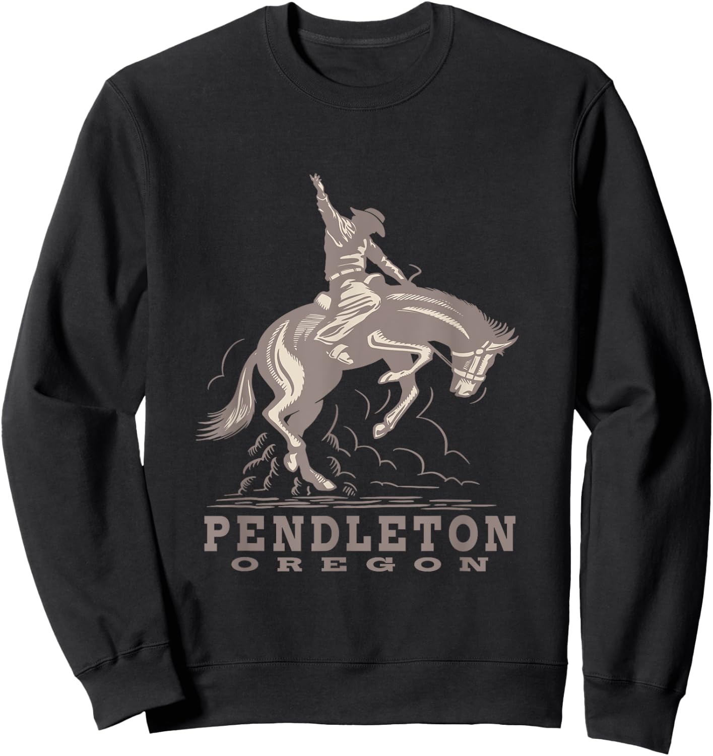 Pendleton Oregon - Rodeo - Cowboy - Horse Sweatshirt - Sweatshirt | Black