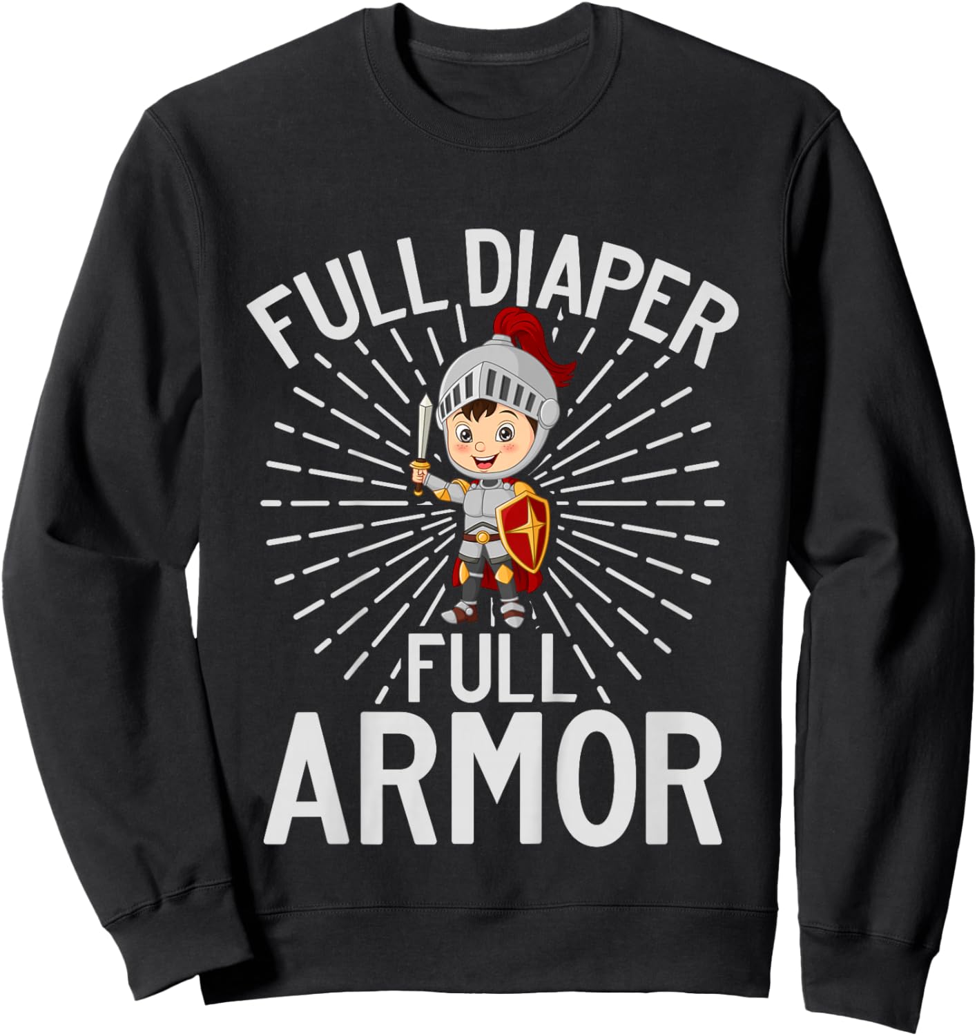 Kids Full Diaper Full Armor Knight Sweatshirt - Sweatshirt | Black