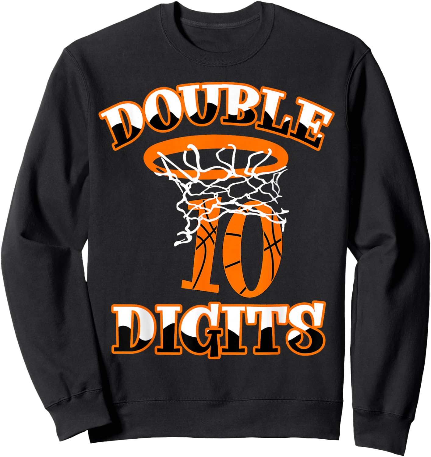 Double Digits Birthday Decorations Boy 10 Basketball 10th Sweatshirt - Sweatshirt | Black