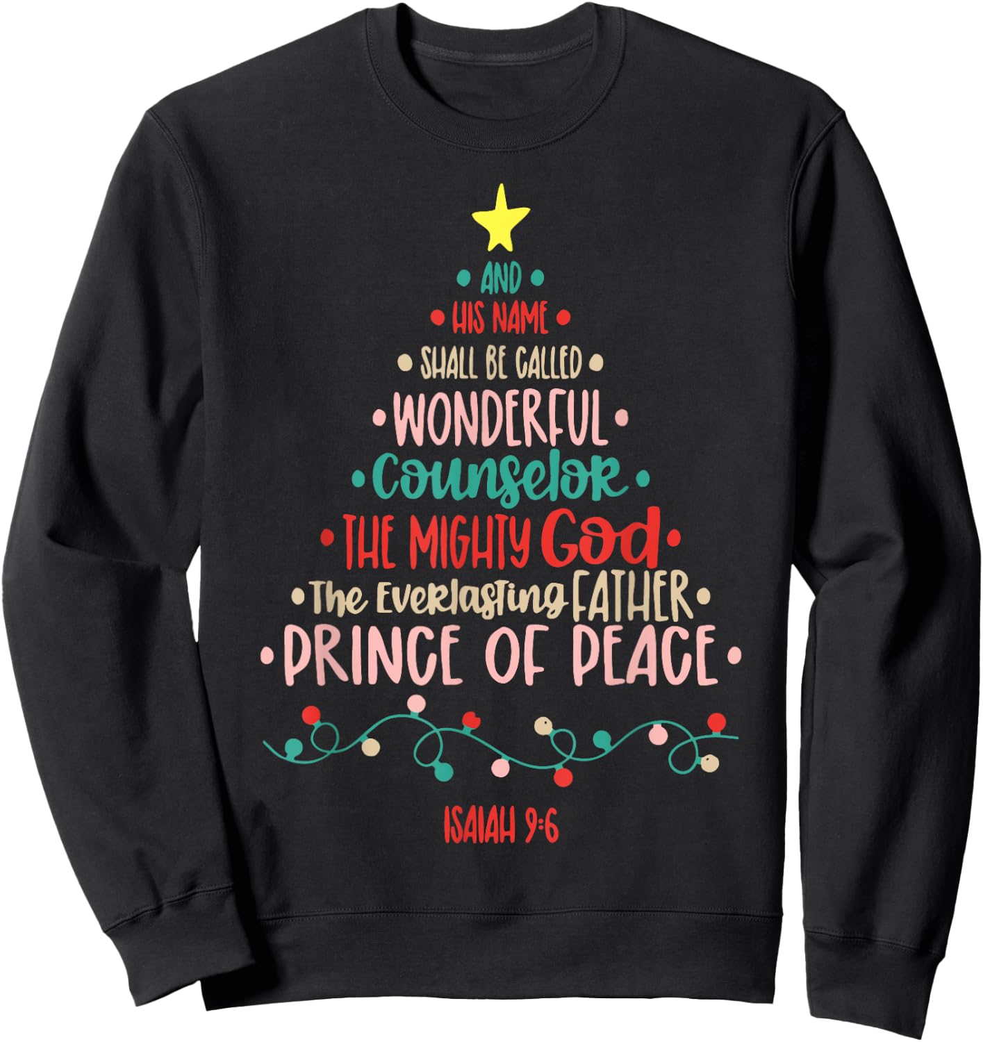 His Name Shall Be Jesus Christmas Religious Holiday Costume Sweatshirt - Sweatshirt | Black