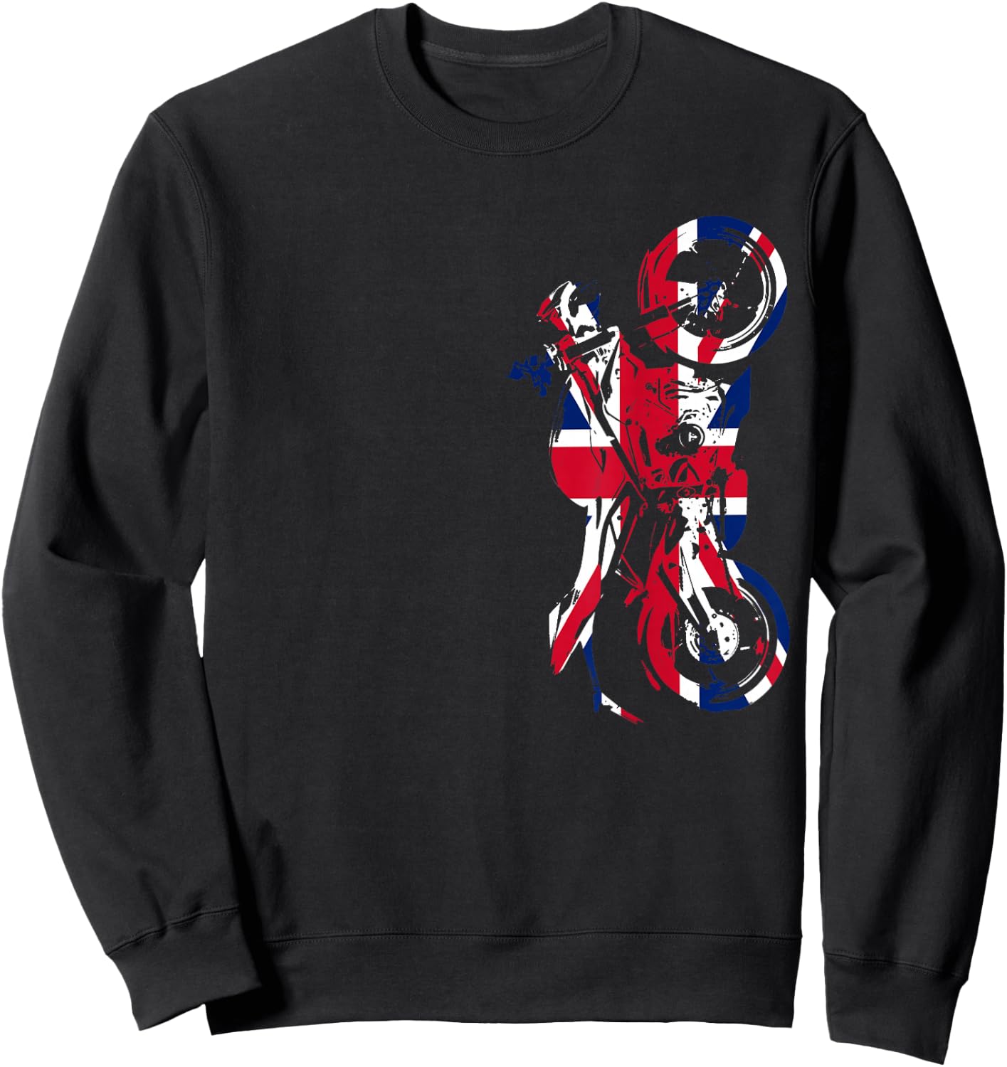 Street Triple Motorcycle Union Jack Sweatshirt - Sweatshirt | Black