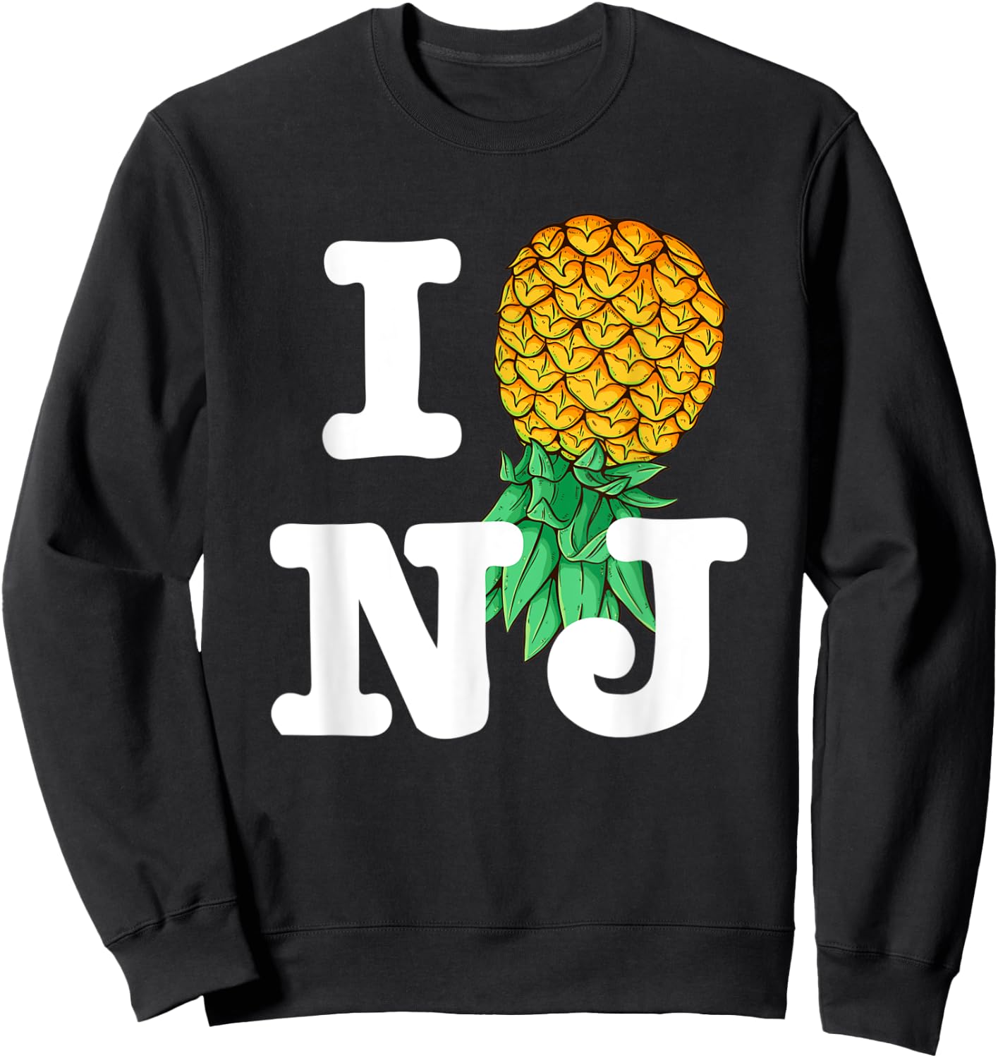 Upside Down Pineapple Subtle New Jersey NJ Funny Swinger Sweatshirt - Sweatshirt | Black