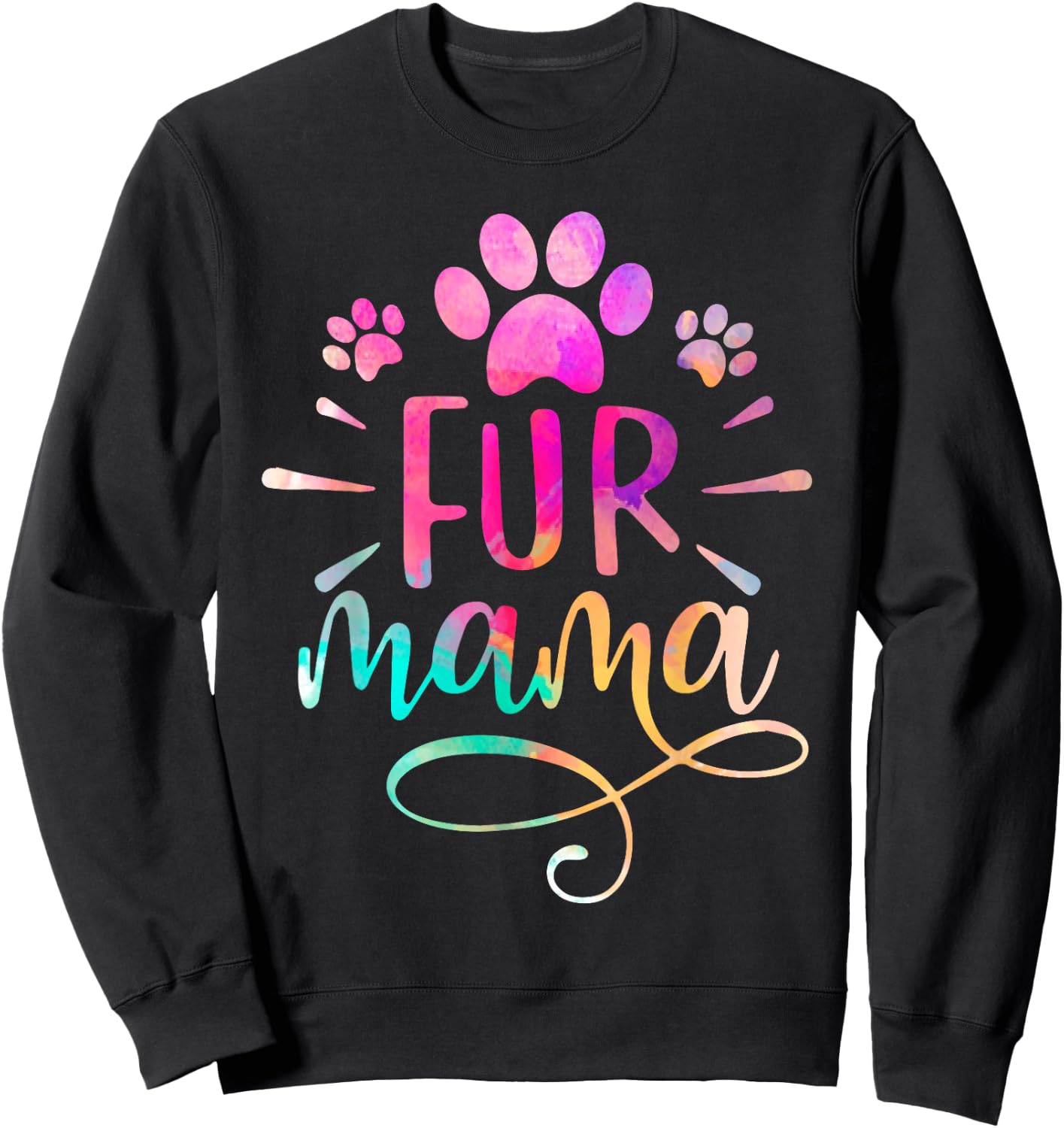 Fur Mama Women Cat and Dog Owner Cat mom dog mom Sweatshirt - Sweatshirt | Black