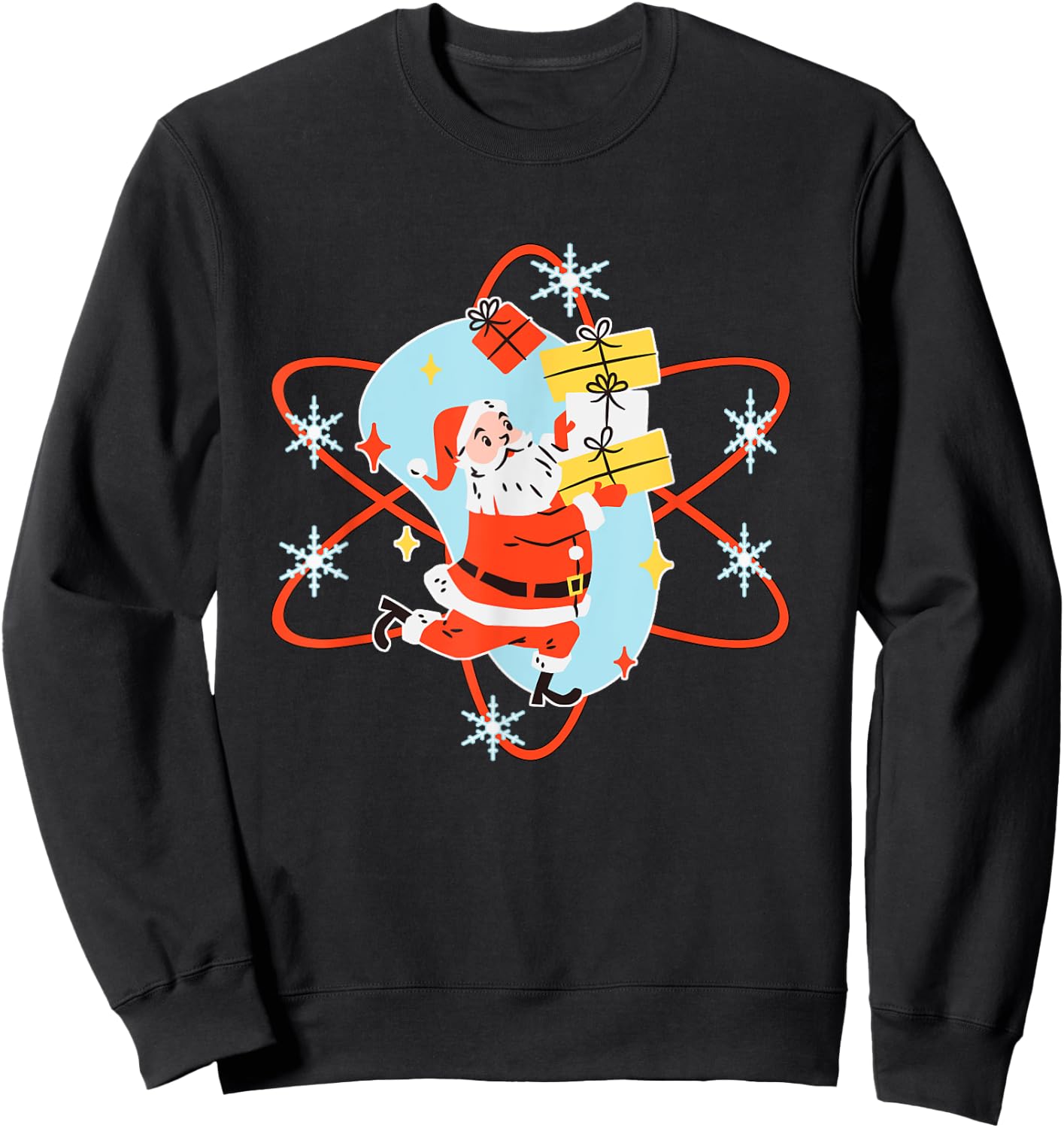 Retro Christmas Mid Century Modern Atomic Santa Claus Sweatshirt - Sweatshirt | Black
