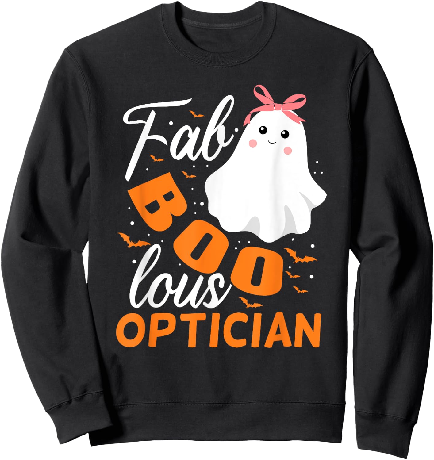 Fabulous Faboolous Optician Ghost Halloween Sweatshirt - Sweatshirt | Black