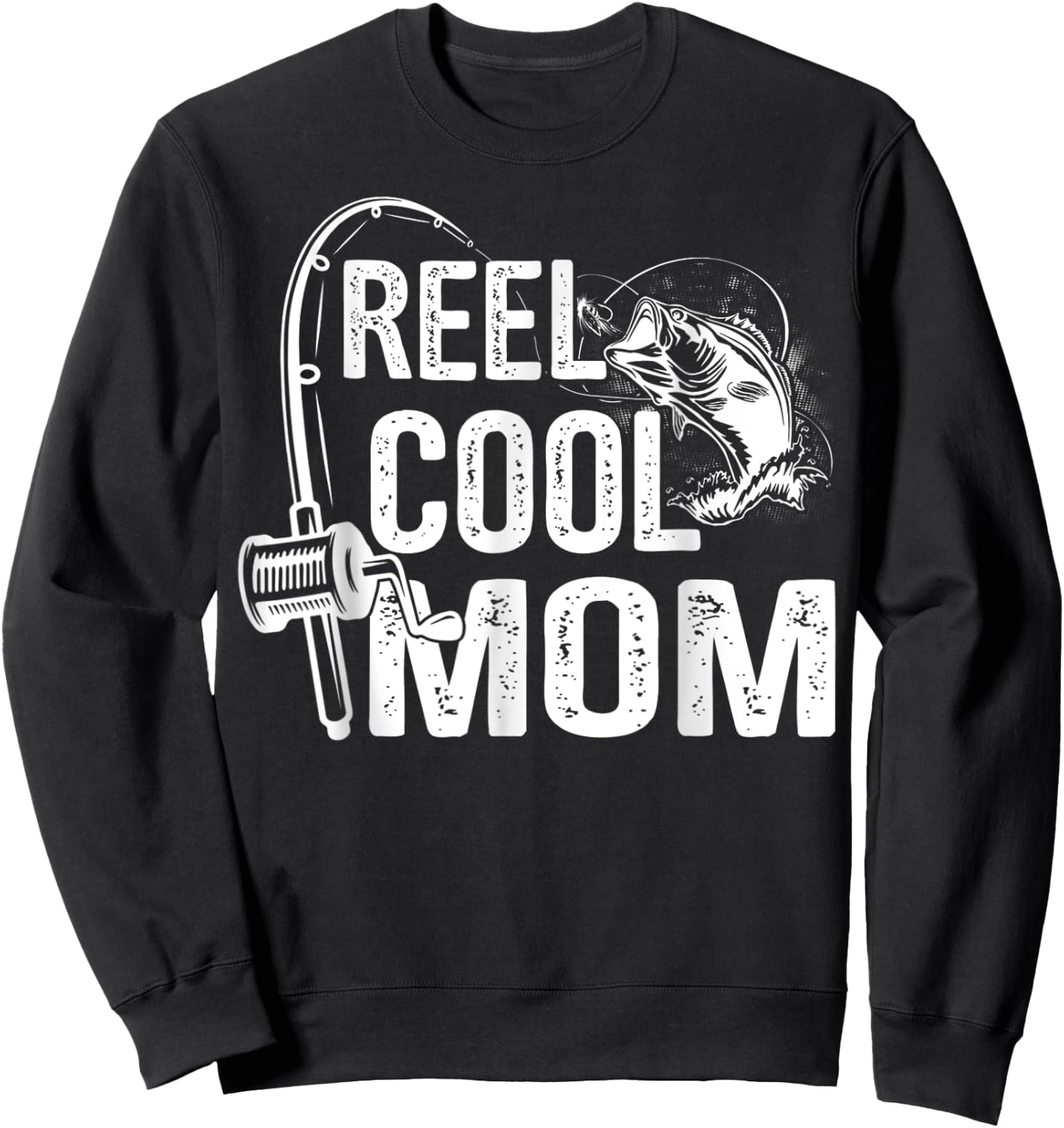 Reel Cool Mom Fisherwoman Fishing Lover For Mother's Day Sweatshirt - Sweatshirt | Black