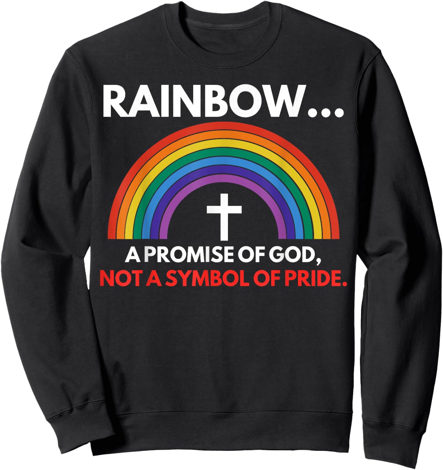 Rainbow A Promise Of God Not A Symbol Of Pride Sweatshirt - Sweatshirt | Black