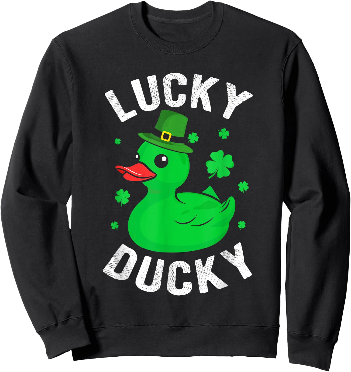 Lucky Ducky Clover St Patrick's Day Beer Ireland Irish Sweatshirt - Sweatshirt | Black