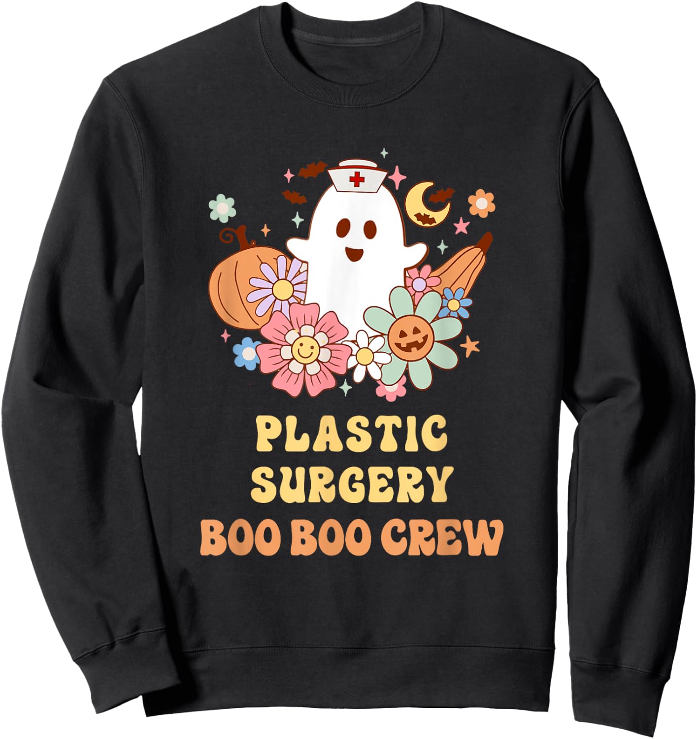 Plastic Surgery Boo Boo Crew Nurse Halloween Sweatshirt - Sweatshirt | Black
