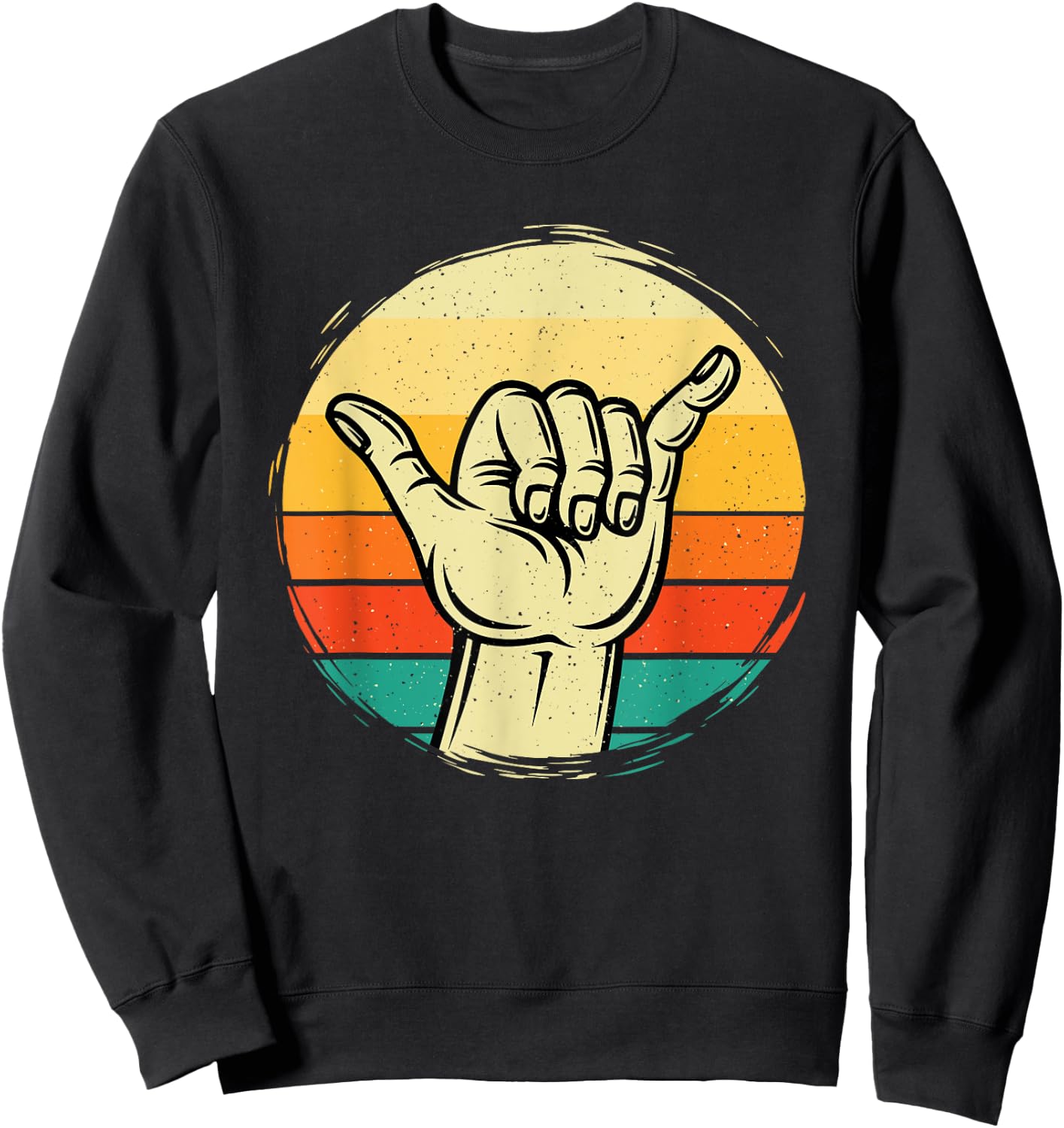 Good Vibe Shaka Hand Sign - Surfing Lover Surfboard Surfers Sweatshirt - Sweatshirt | Black