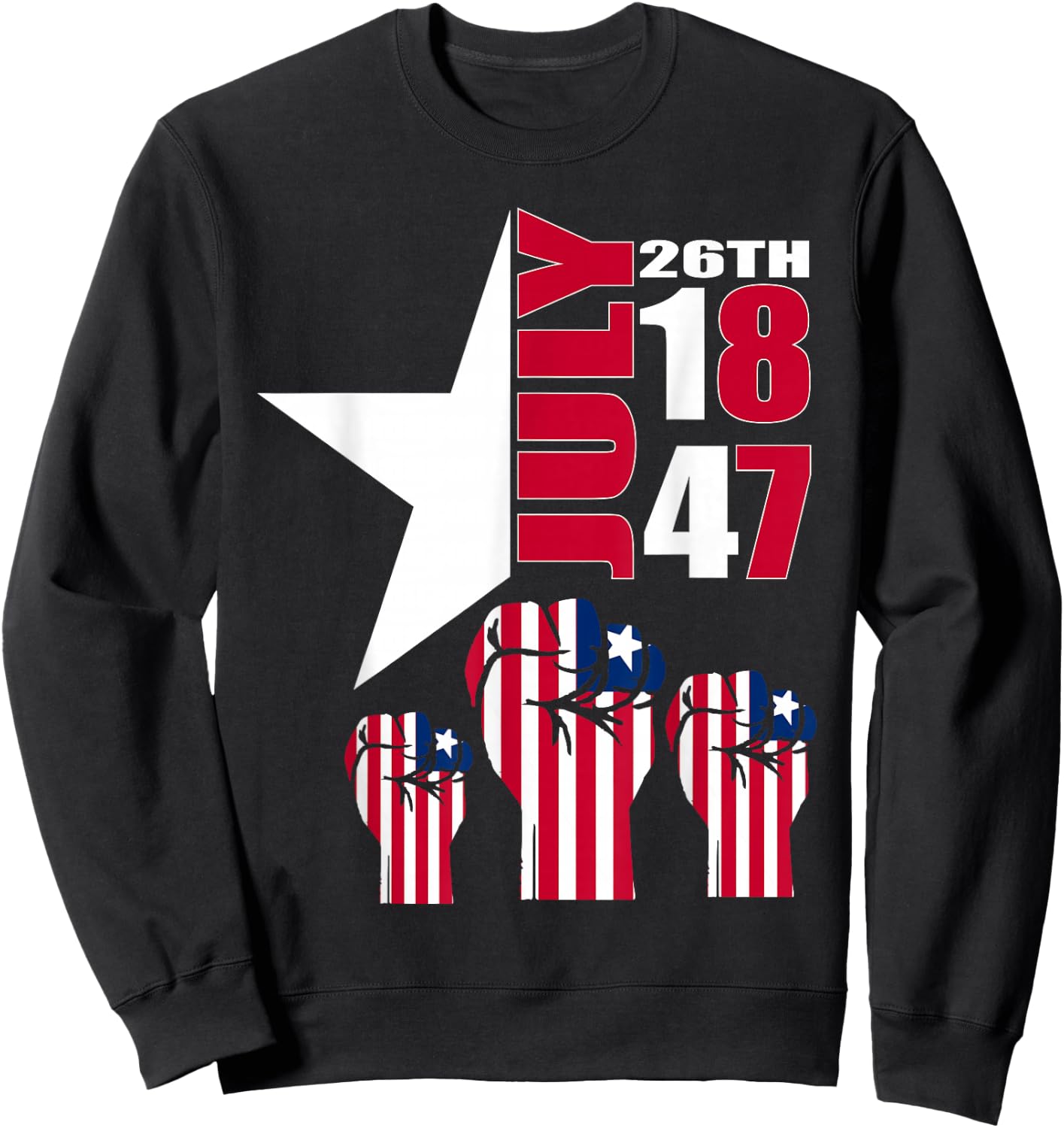 July 26 Liberia Independence Day Love Liberia Flag Fist Sweatshirt - Sweatshirt | Black