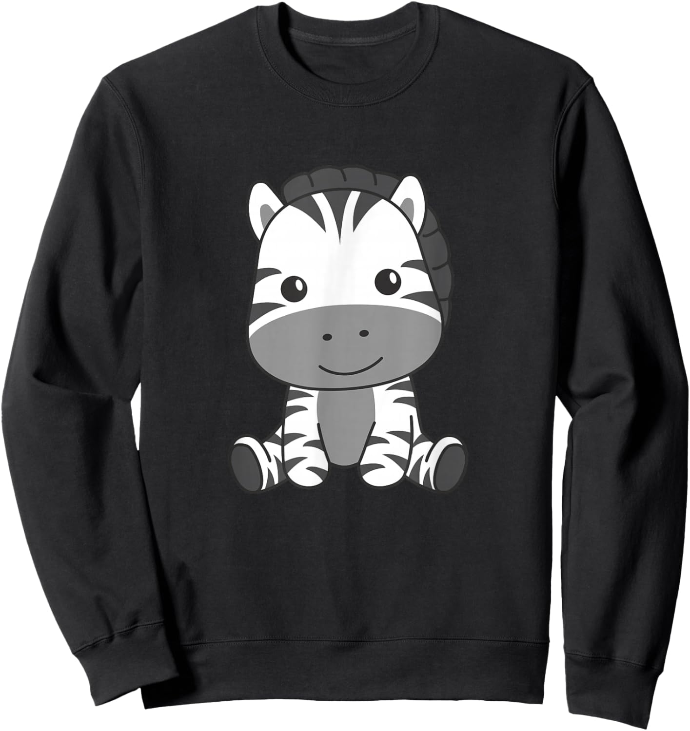 Zebra Cute Animals for Children Manga Zebra Sweatshirt - Sweatshirt | Black