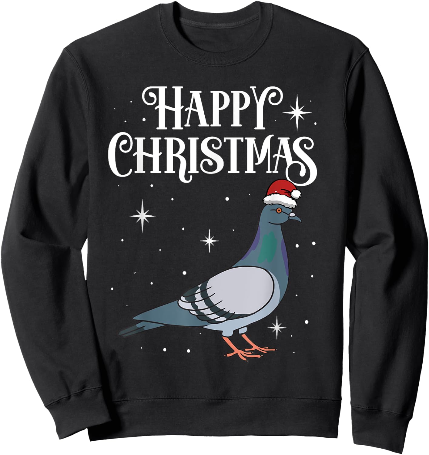 Happy Christmas Santa Hat Pigeon Breeders Birding Sweatshirt - Sweatshirt | Black