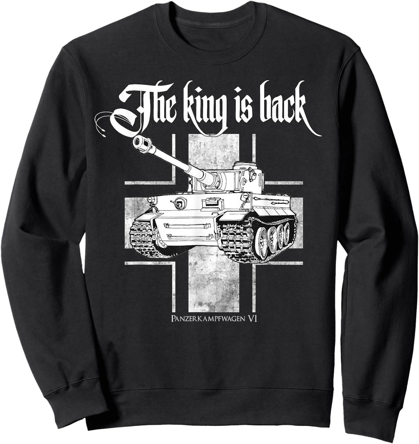 German King Tiger tank soldier WWII. warrior Sweatshirt - Sweatshirt | Black