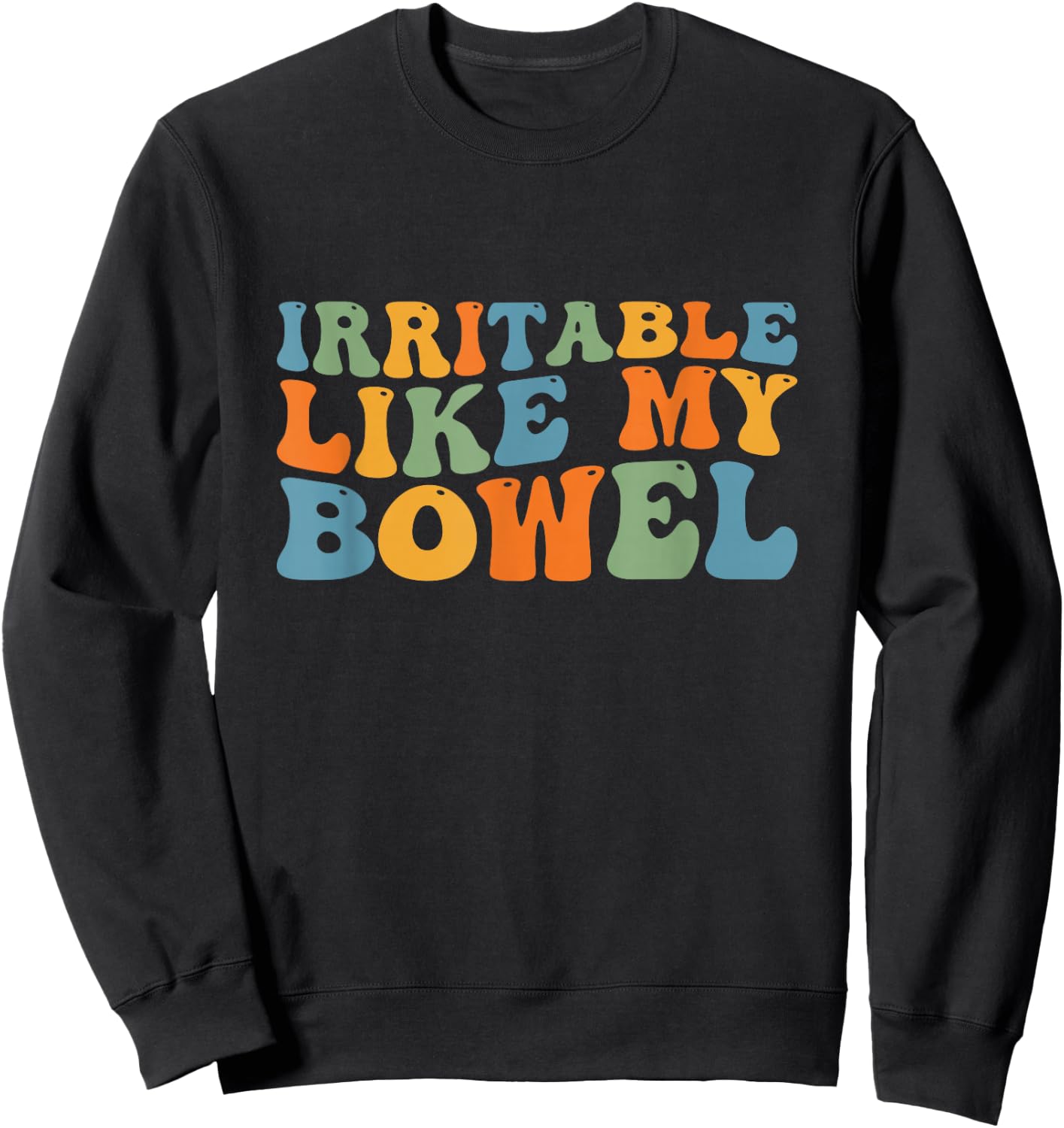 Groovy Irritable Bowel IBS Awareness Tummy Ache Fighter Sweatshirt - Sweatshirt | Black