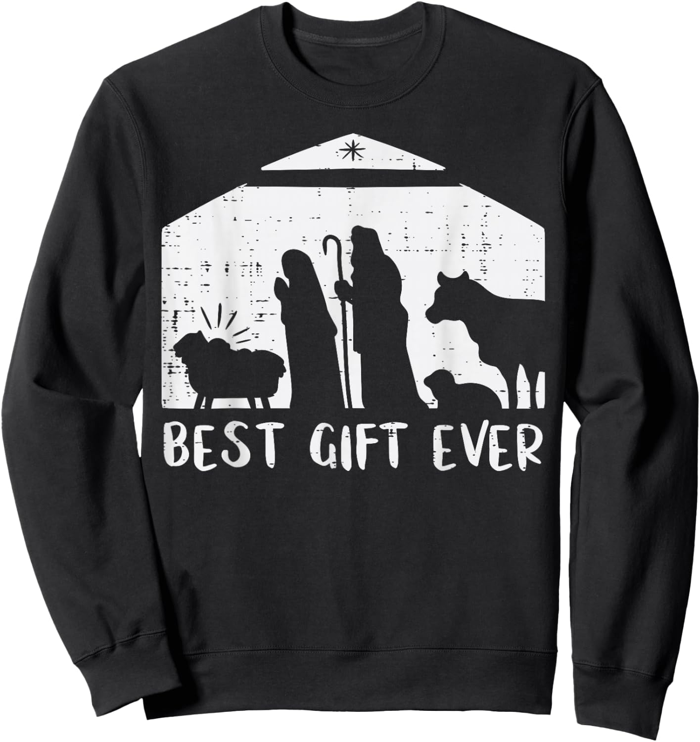 Christmas Best Gift Nativity Xmas Christian Men Women Kids Sweatshirt - Sweatshirt | Black
