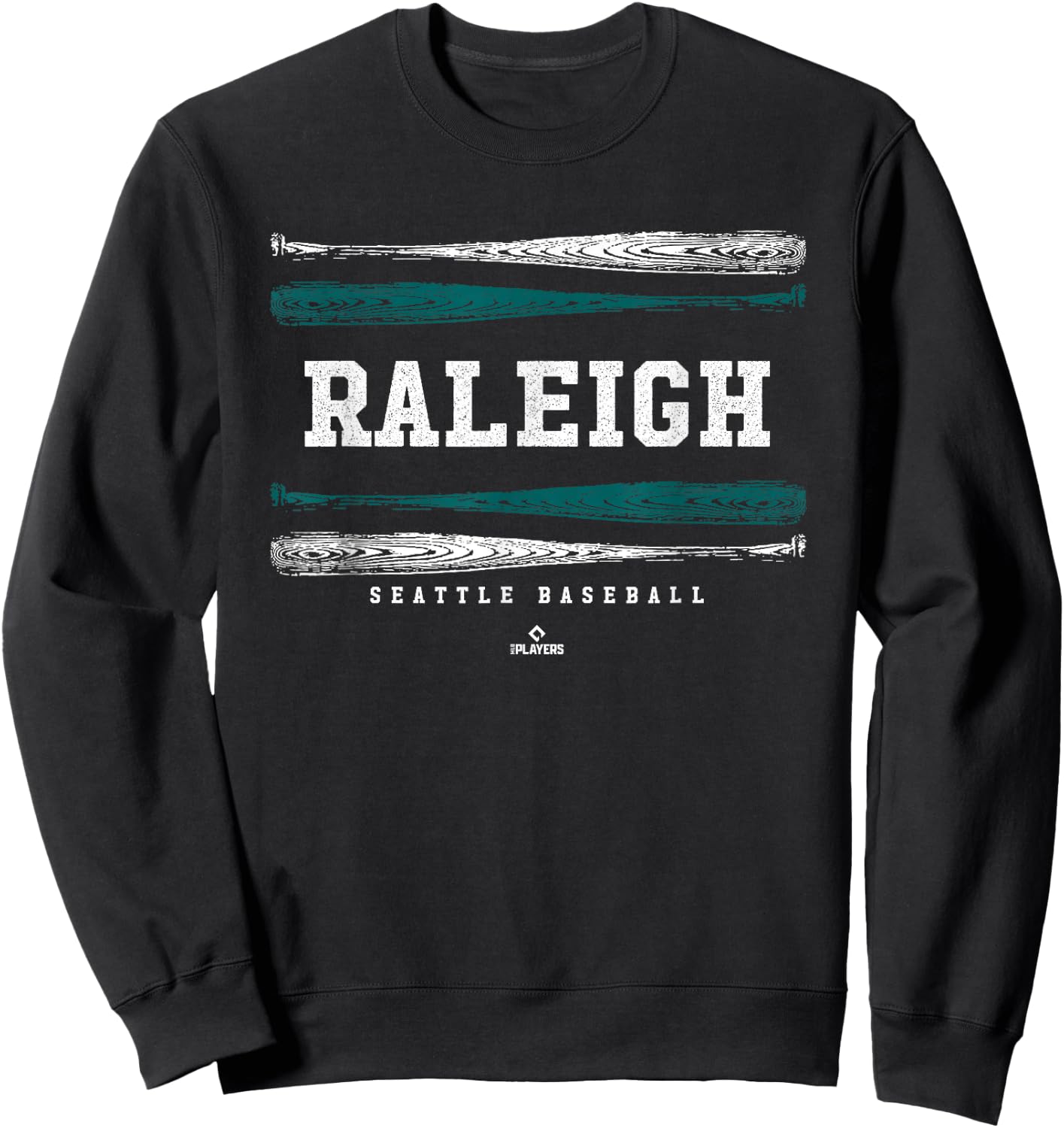 Vintage Baseball Bat Gameday Cal Raleigh Seattle MLBPA Sweatshirt - Sweatshirt | Black