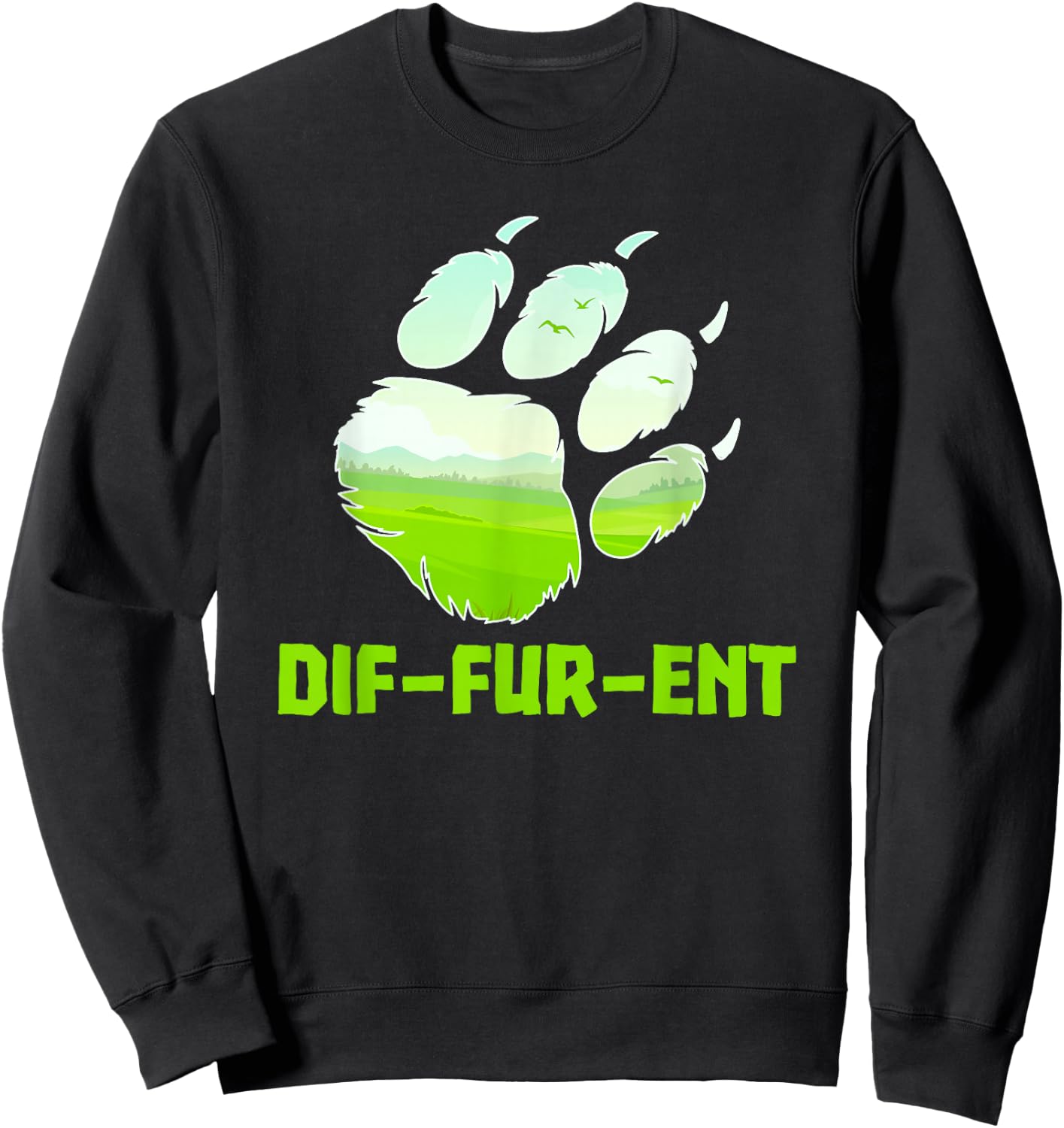 Furry DifFurEnt Wolf Dog Paw Furry Fandom Cosplay Men Women Girls Kids Sweatshirt - Sweatshirt | Black