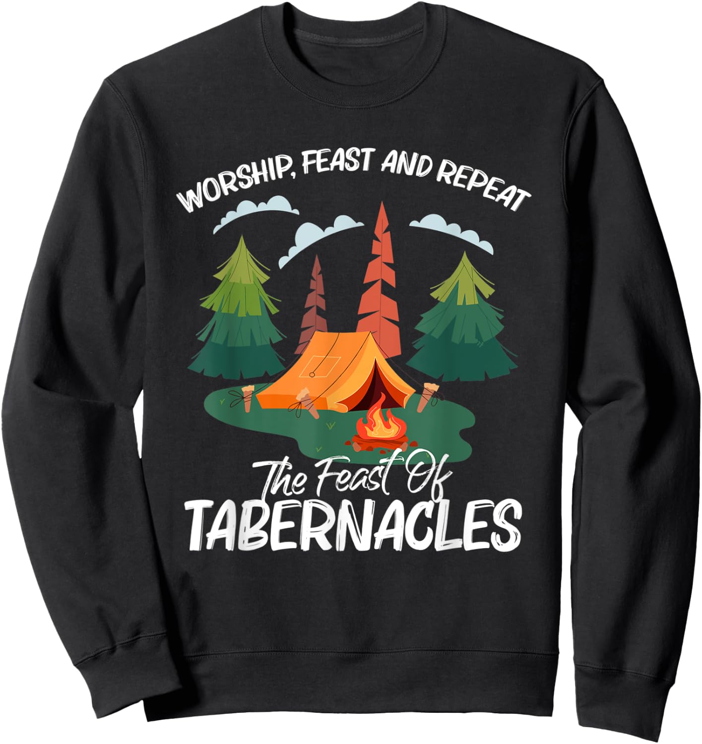 Worship Feast Repeat Feast Of Tabernacles Hebrew Israelite Sweatshirt - Sweatshirt | Black