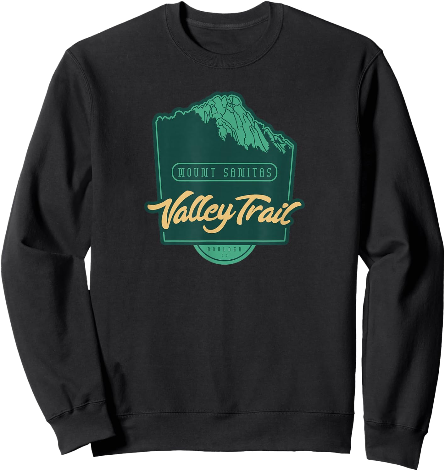 Mount Sanitas and Sanitas Valley Loop Trail – Boulder, CO Sweatshirt - Sweatshirt | Black
