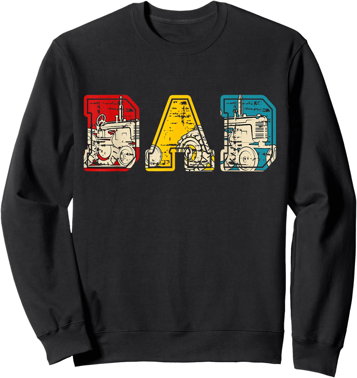 Vintage DAD Costume Tractor Matching Driver Family Lover Sweatshirt - Sweatshirt | Black