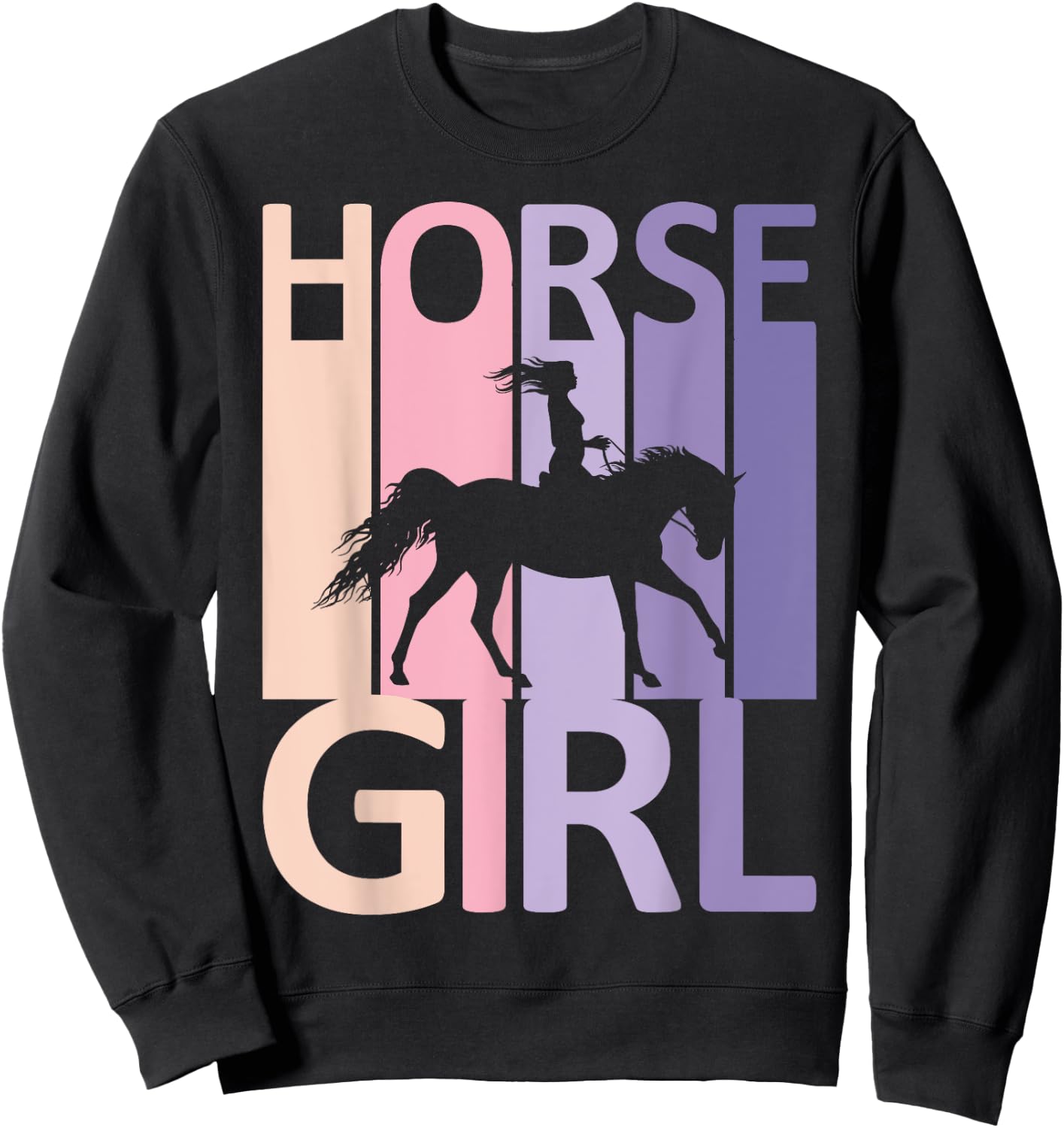 Horse Girl Country Woman Girl HorseBack Rider Equestrian Sweatshirt - Sweatshirt | Black