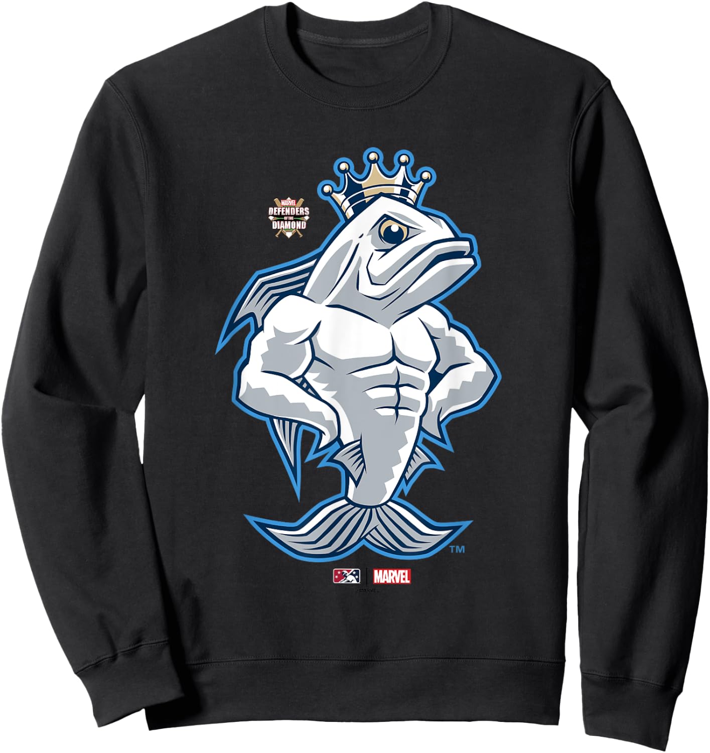 Marvel x MiLB Tampa Tarpons King Fish Mascot Portrait Sweatshirt - Sweatshirt | Black