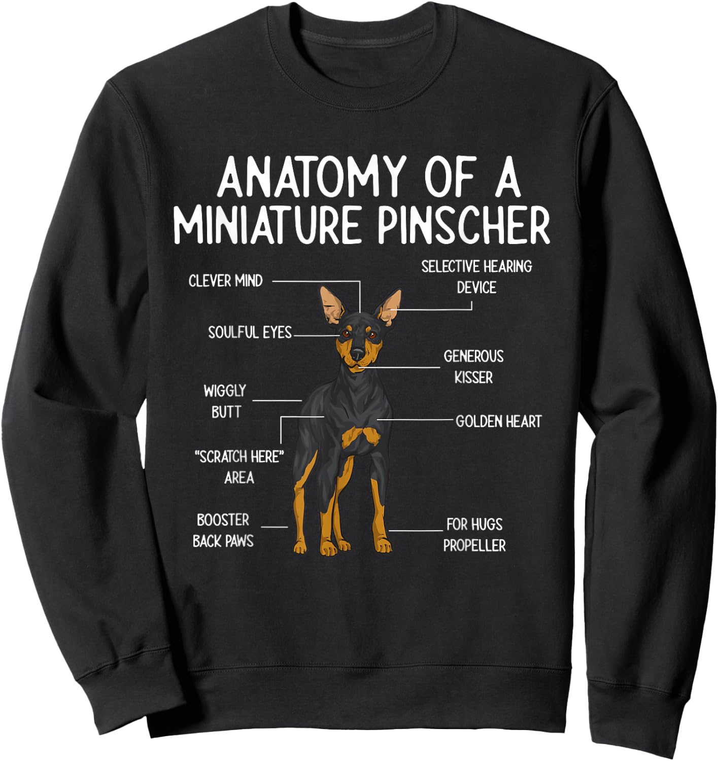 Miniature Pinscher Rehpinscher Min Pin Dog Sweatshirt - Sweatshirt | Black
