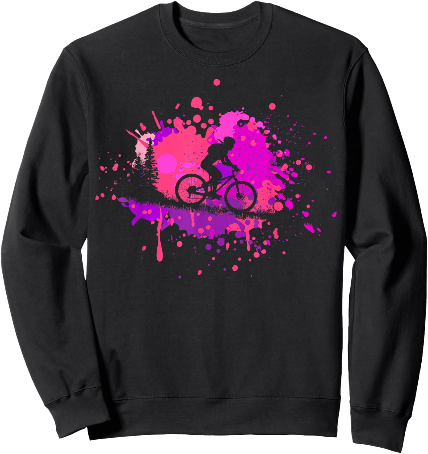 MTB for Mountain Biker | Girls Retro Mountain Bike Sweatshirt - Sweatshirt | Black