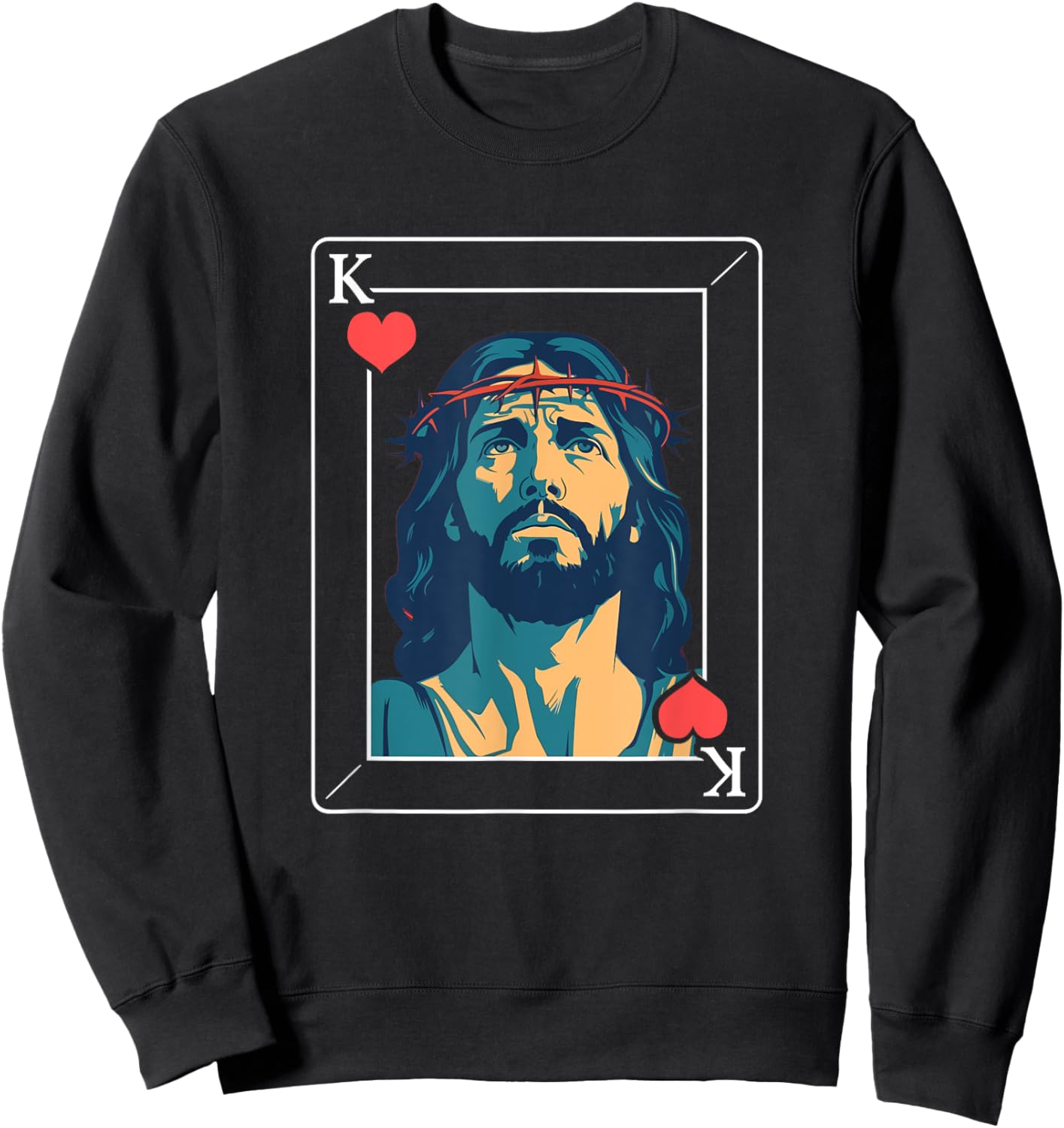 King of Hearts Jesus Sweatshirt - Sweatshirt | Black