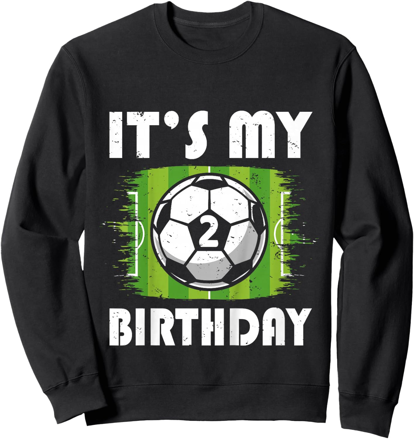 Kids 2 Years Old Kids Soccer Player 2nd Birthday Boy Sweatshirt - Sweatshirt | Black