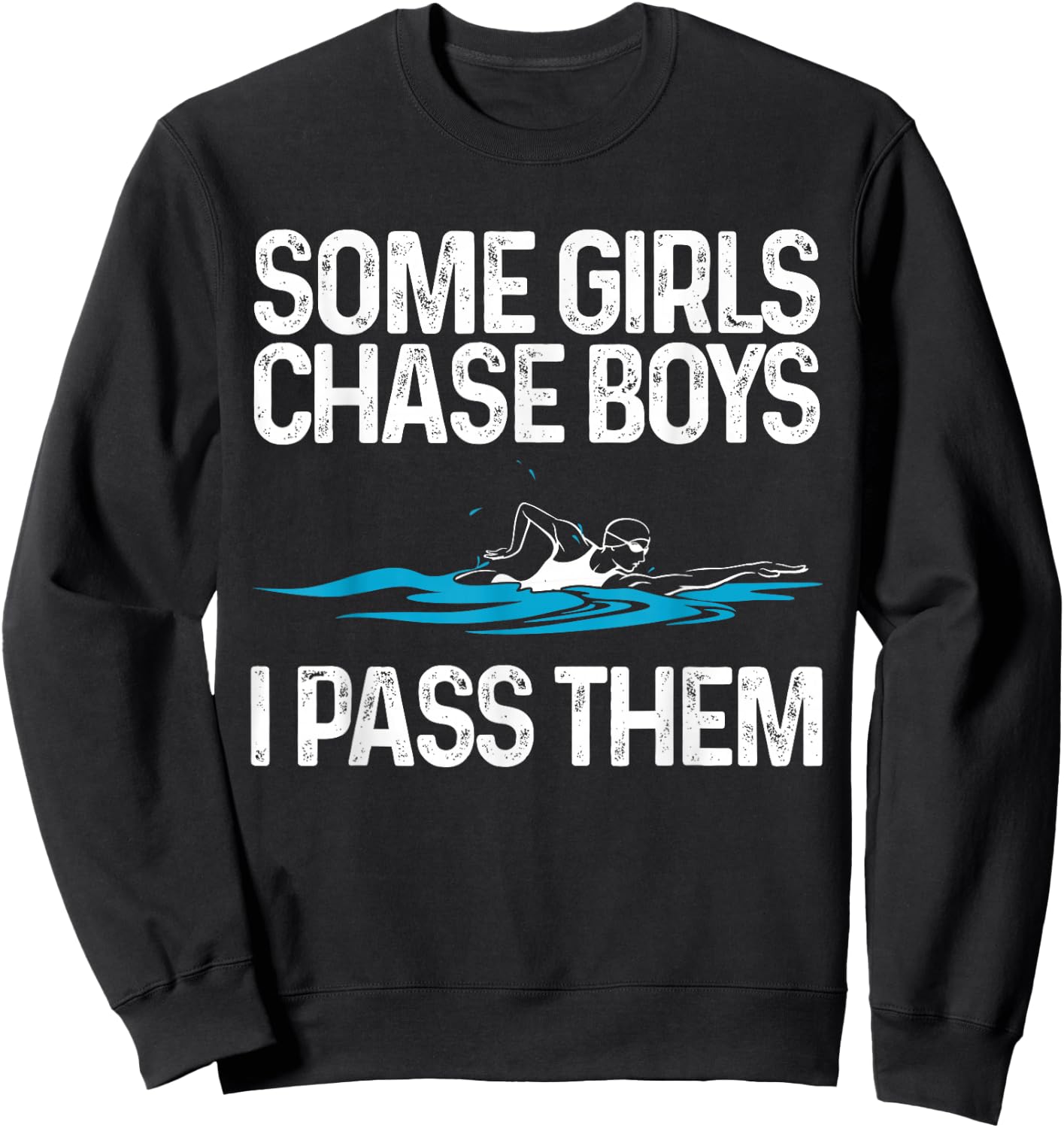Funny Swimming Gift Girls Women Swim Athletes Swimmer Sweatshirt - Sweatshirt | Black