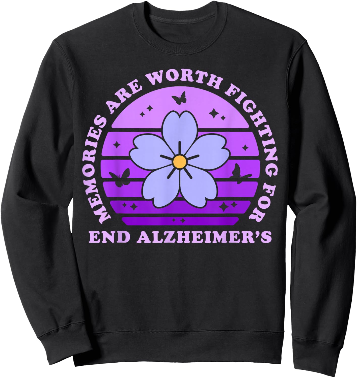 Memories are Worth Fighting for Alzheimer's Awareness Day Sweatshirt - Sweatshirt | Black