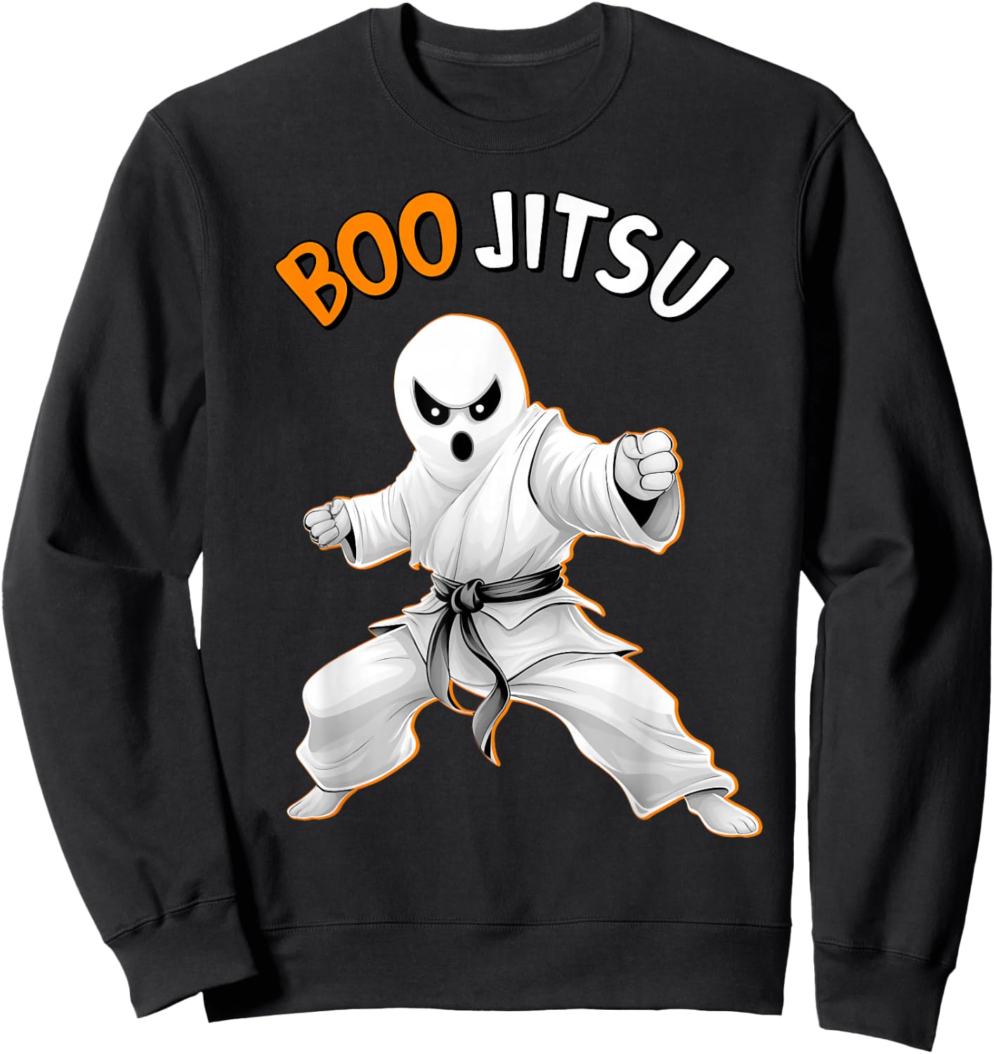 Funny Jiu Jitsu Halloween Ghost Boo Jitsu Martial Art Sweatshirt - Sweatshirt | Black
