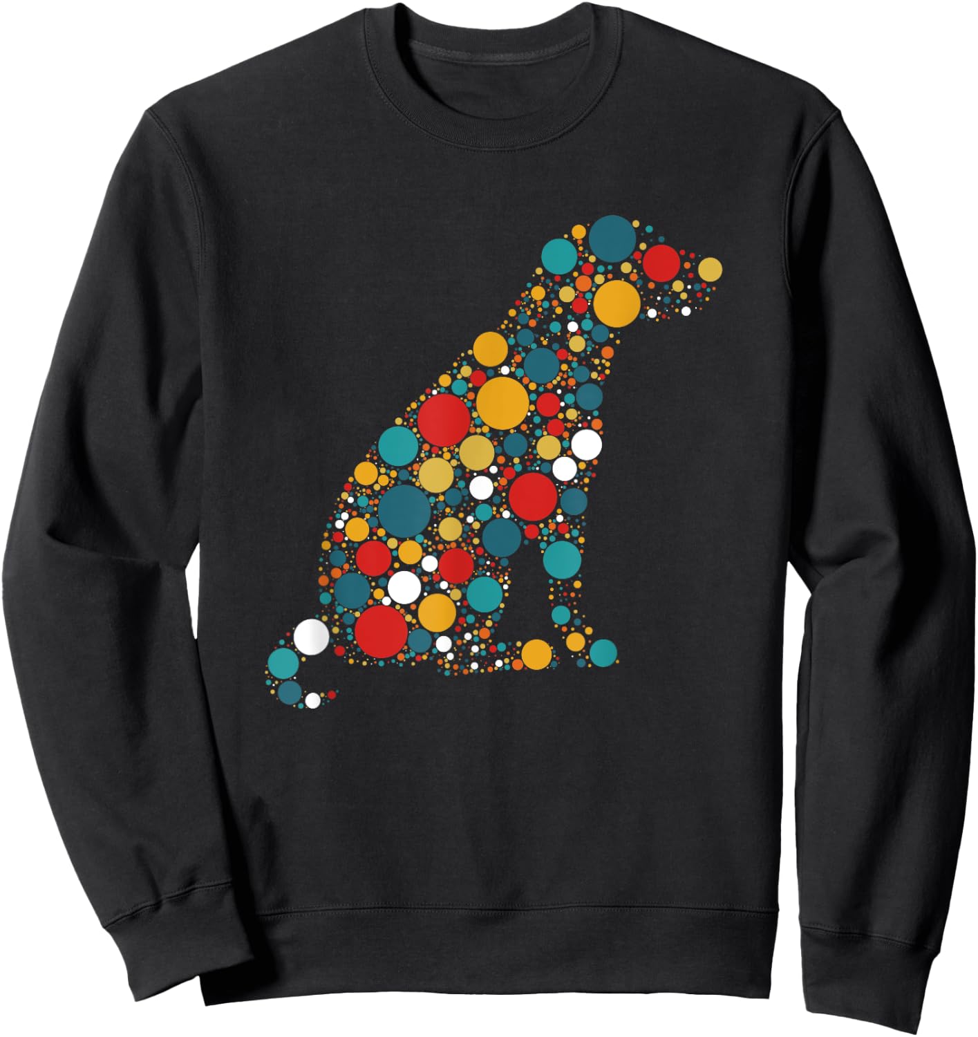 Colorful Polka Dot Dog Lovers International Dot Day Women Kids Sweatshirt - Sweatshirt | Black