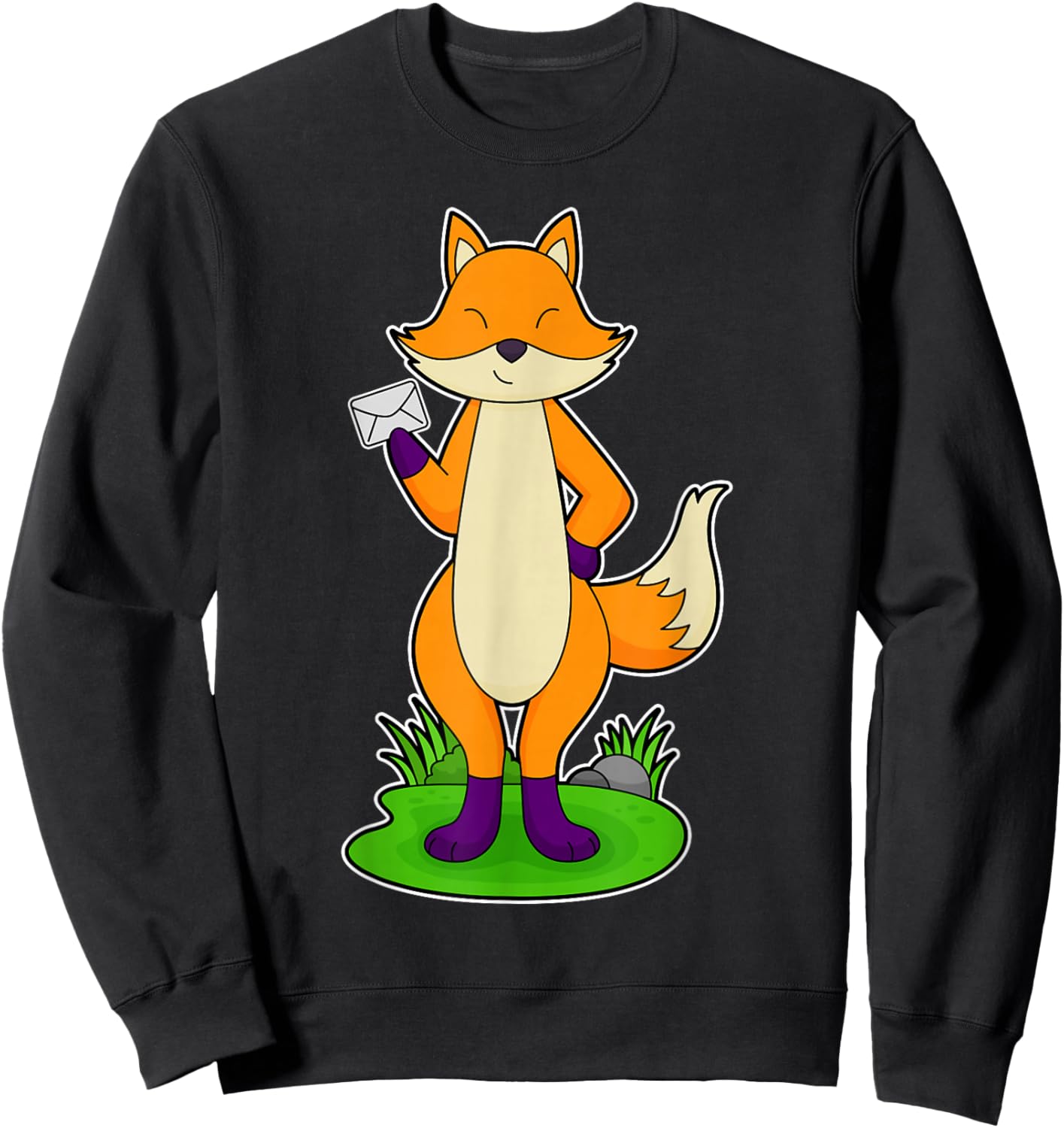 Fox Postman Letter Sweatshirt - Sweatshirt | Black