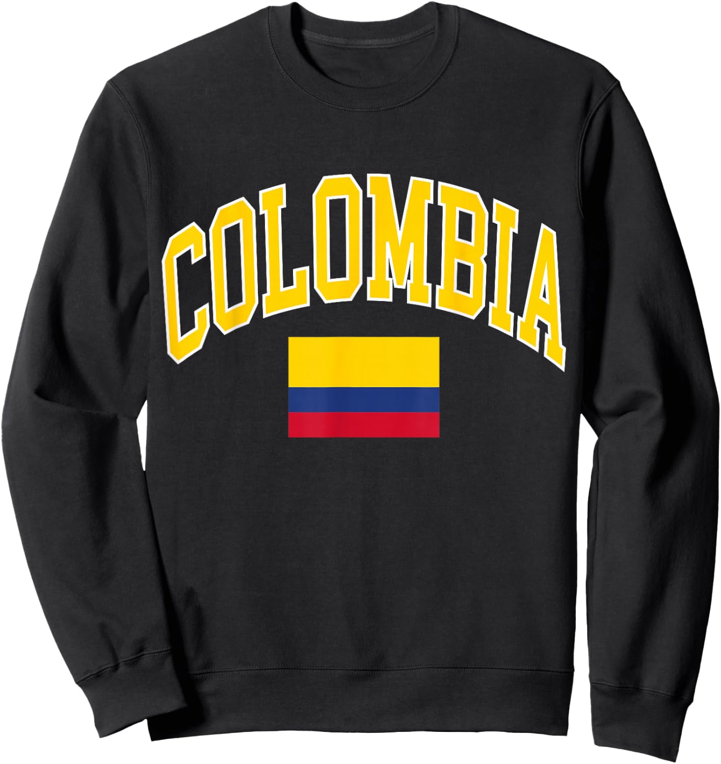 Colombia Designs. Colombia Flag - -Kids, Black, Small, Short Sleeve Sweatshirt - Sweatshirt | Black