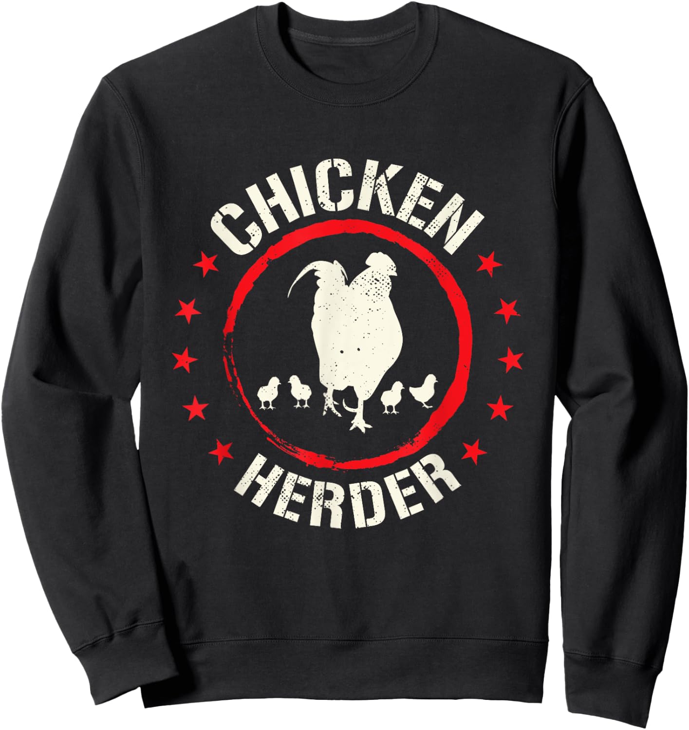 Funny Chicken Herder | Rooster With Chicken Sweatshirt - Sweatshirt | Black