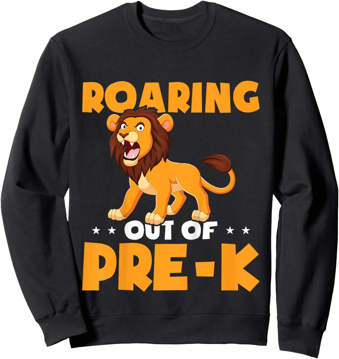 Kids Roaring Out Of Pre-K Graduation Lion Boys Pre-K Graduate Sweatshirt - Sweatshirt | Black