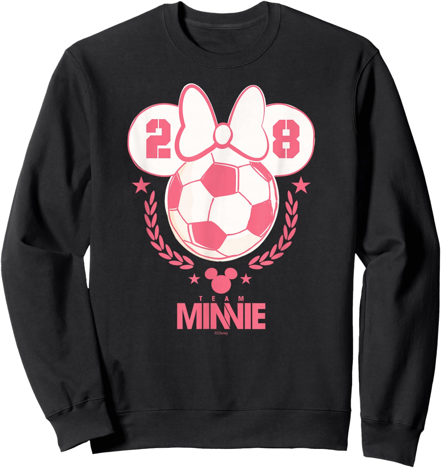 Disney Minnie Mouse Sports Soccer Team Minnie 28 Football Sweatshirt - Sweatshirt | Black