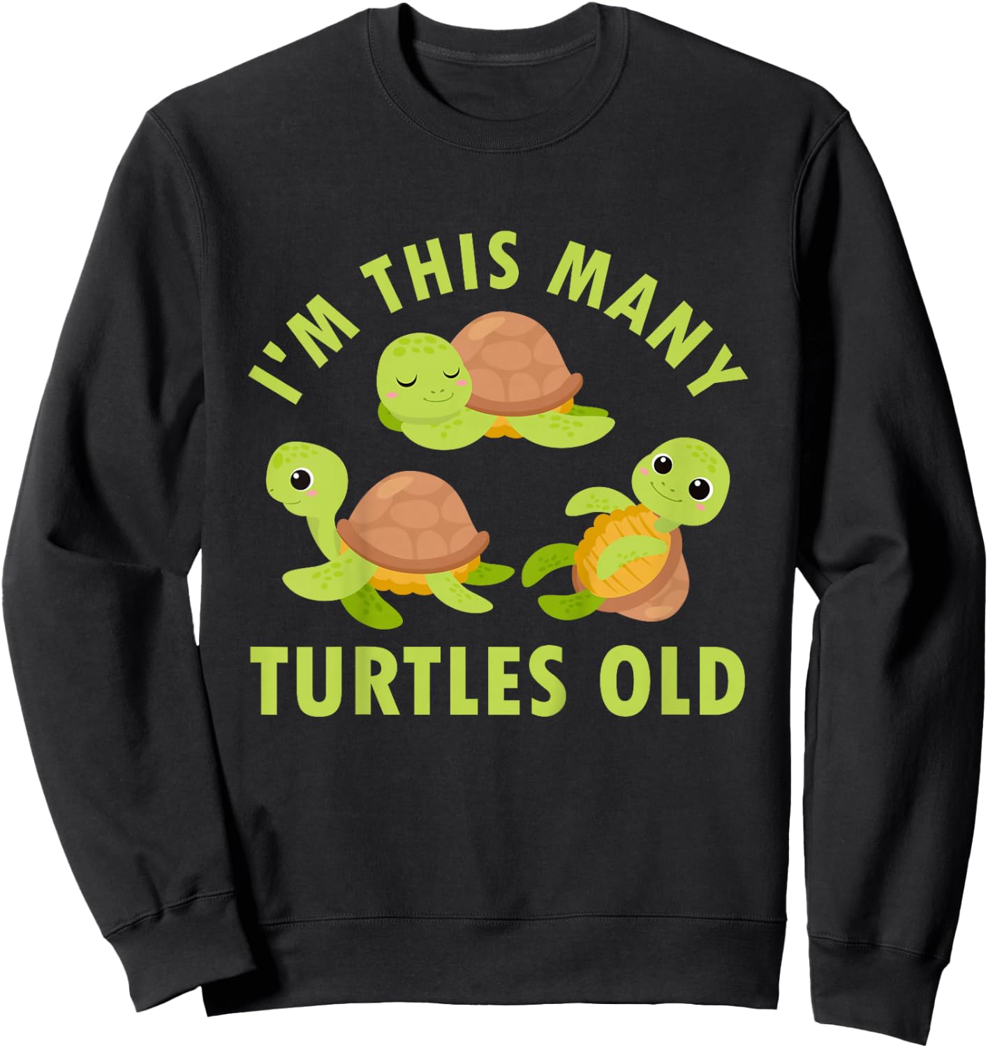 Kids 3 Year Old Boy Sea Turtles Old 3rd Birthday Kids Sweatshirt - Sweatshirt | Black