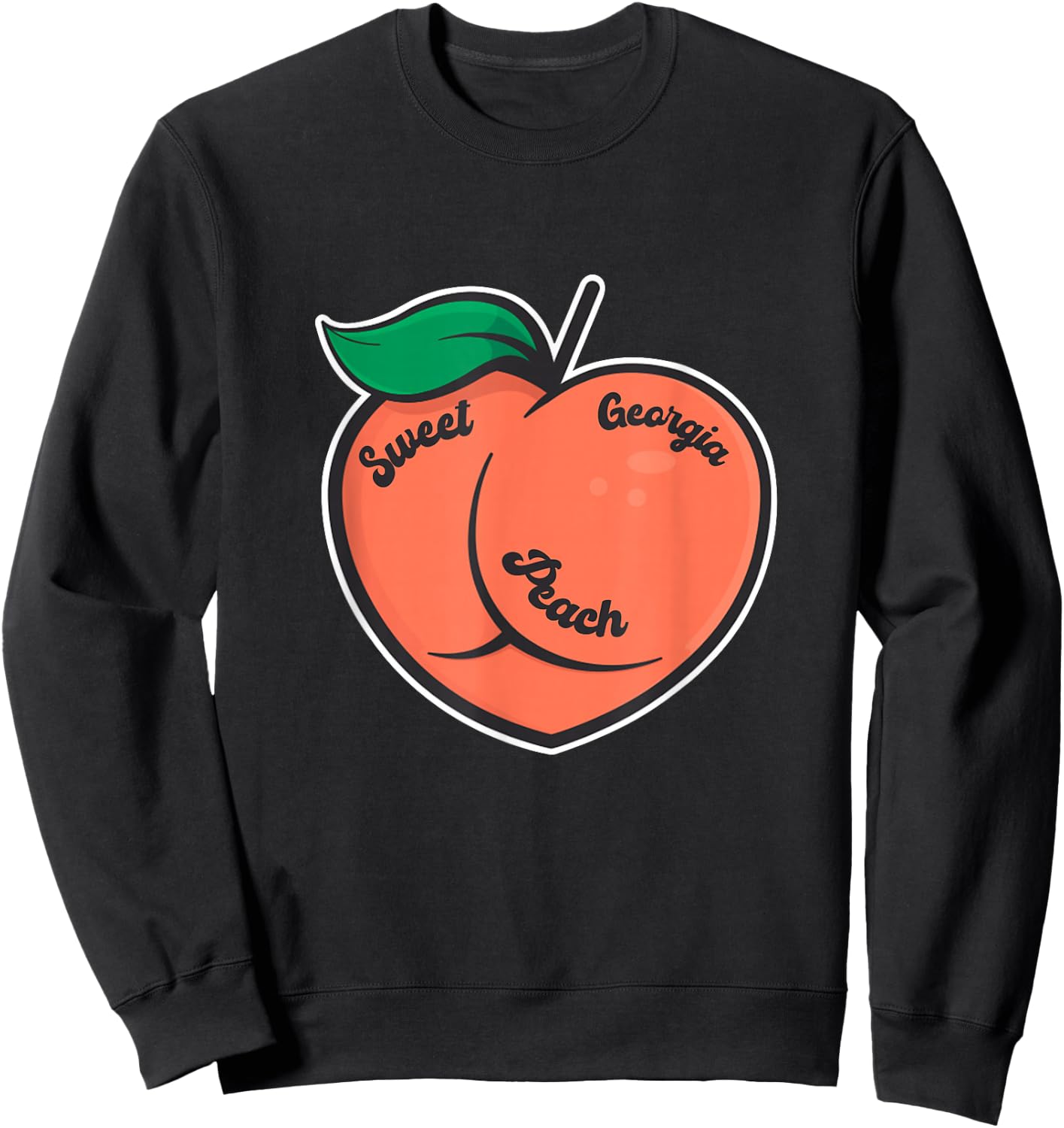 Sweet Georgia Peach Cute Peach With Heart Shaped Women Girls Sweatshirt - Sweatshirt | Black