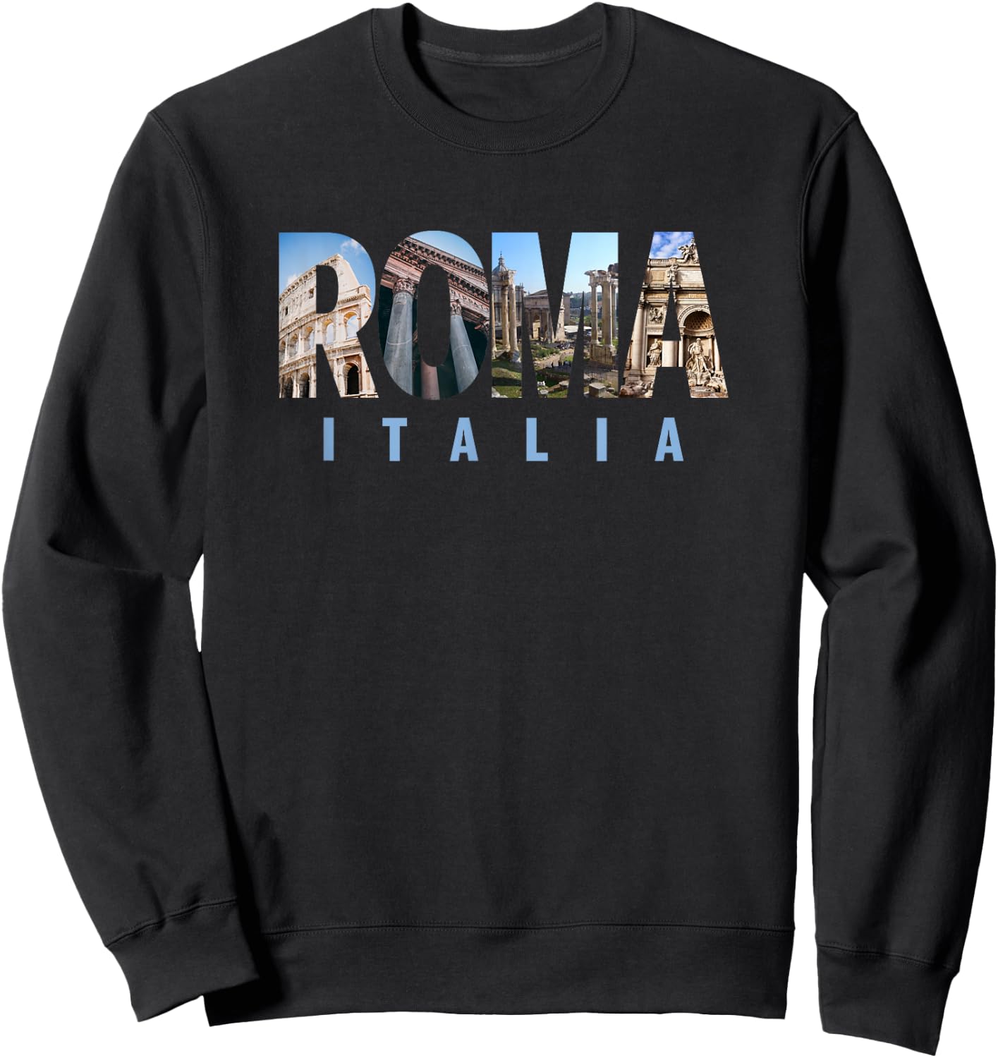 Rome Italy Landmarks Sweatshirt - Sweatshirt | Black