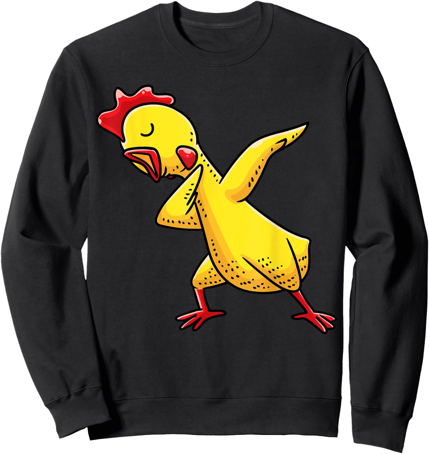 Dabbing Rubber Chicken Funny Men Women Kids Sweatshirt - Sweatshirt | Black